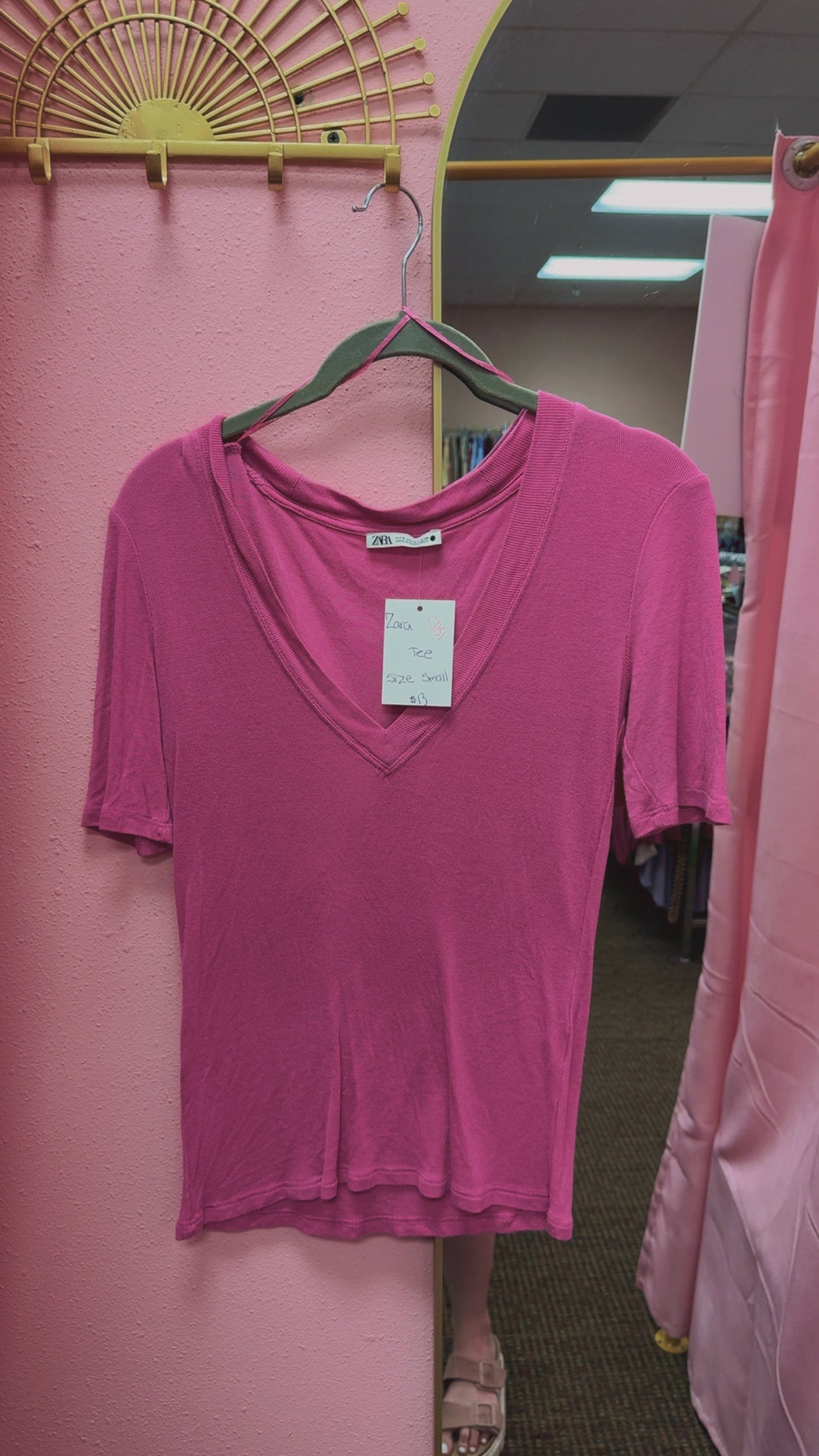 Zara Ribbed Tee Size Small