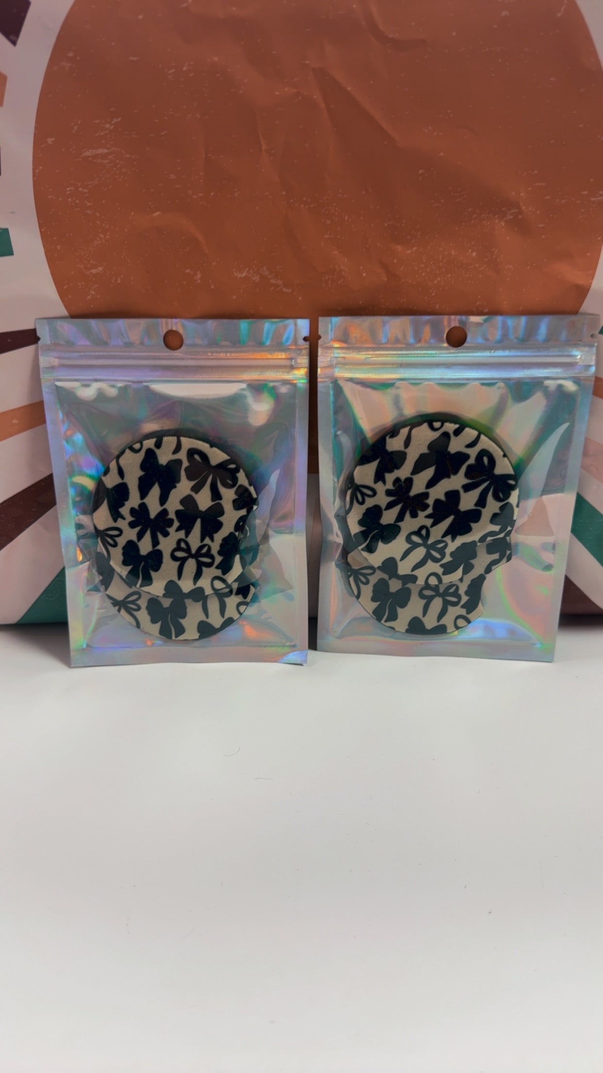 Car Coasters- Black Bows