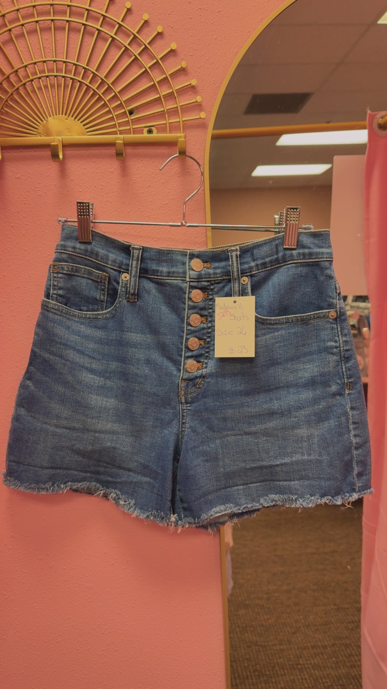 Madewell Button Fly Hi-Rise Shorts Size 26