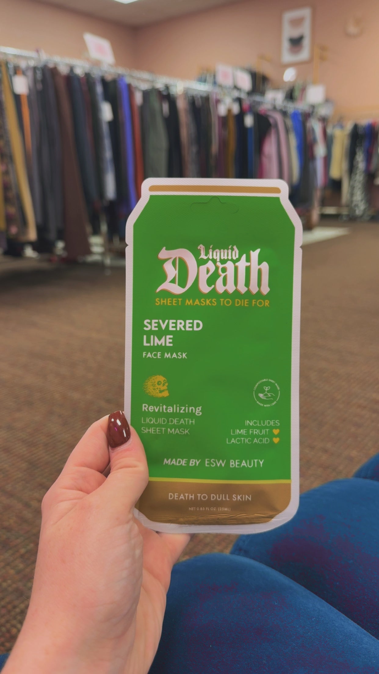 ESW Beauty x Liquid Death Face Mask- Severed Lime- Revitalizing