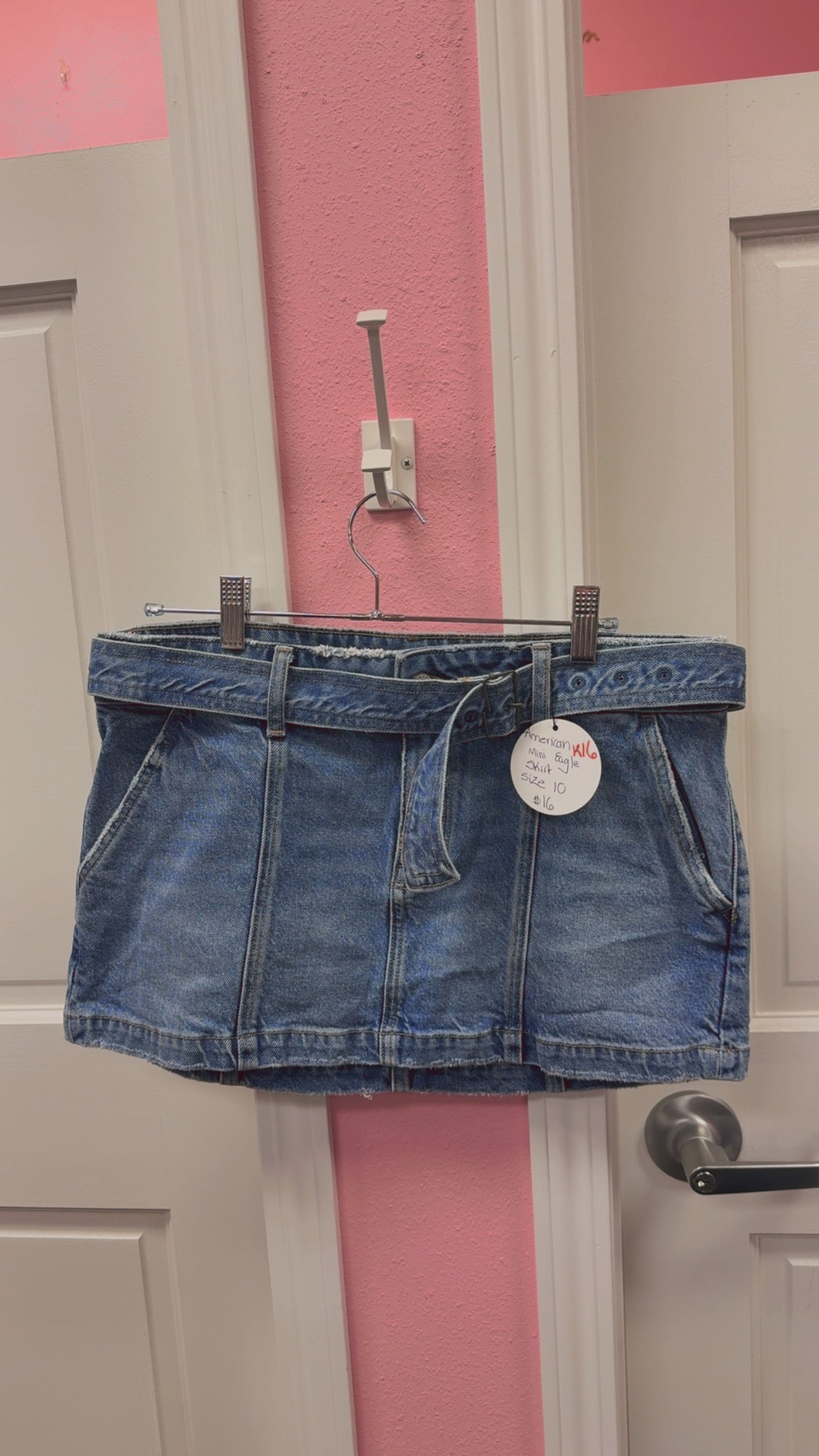 American Eagle Buckled Mini Skirt Size 10