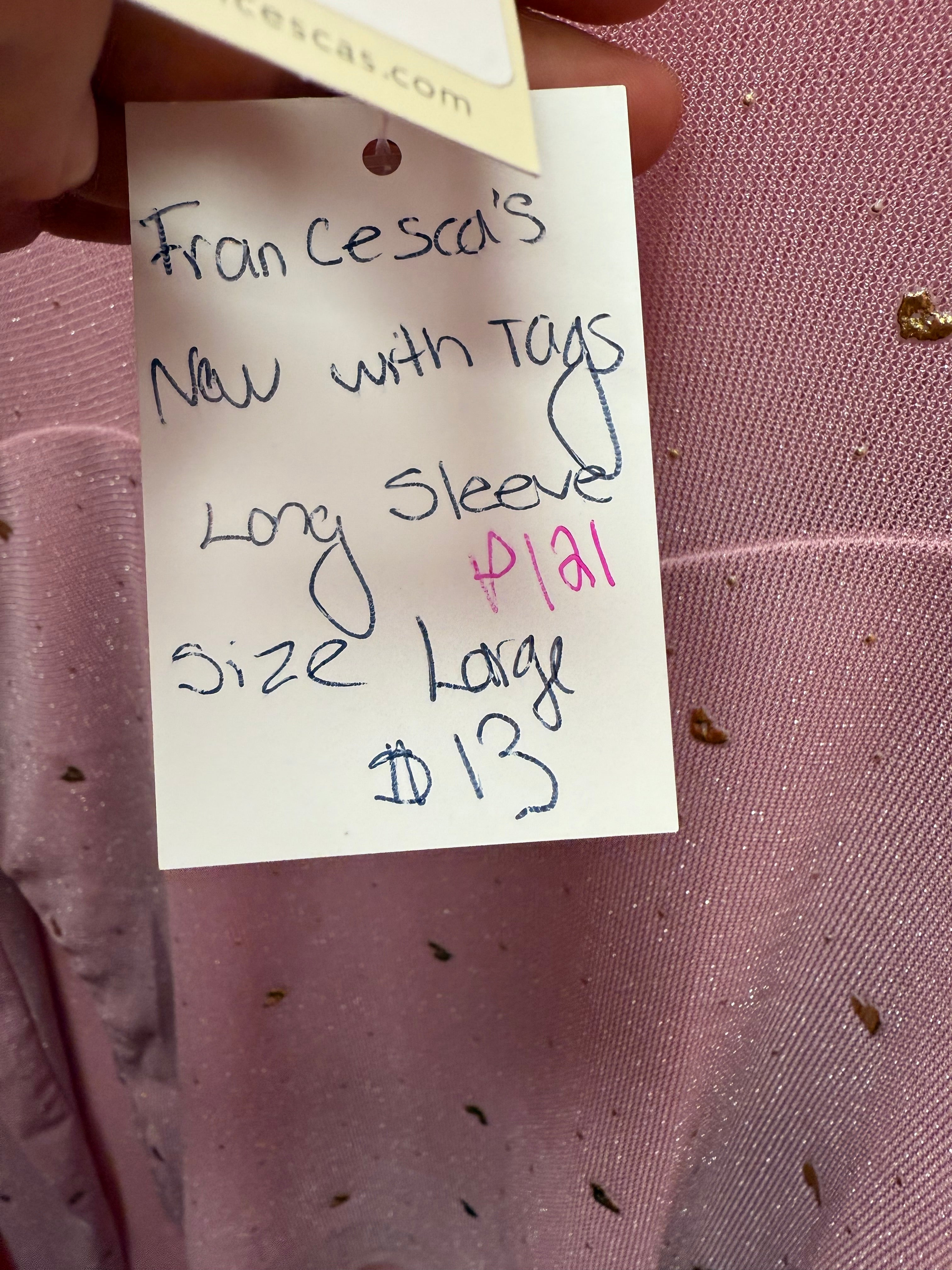 Francesca’s Long Sleeve Large- New With Tags