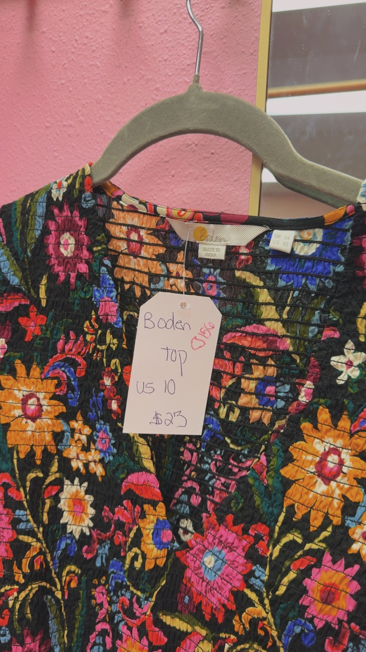 Boden Smocked Top Size US10