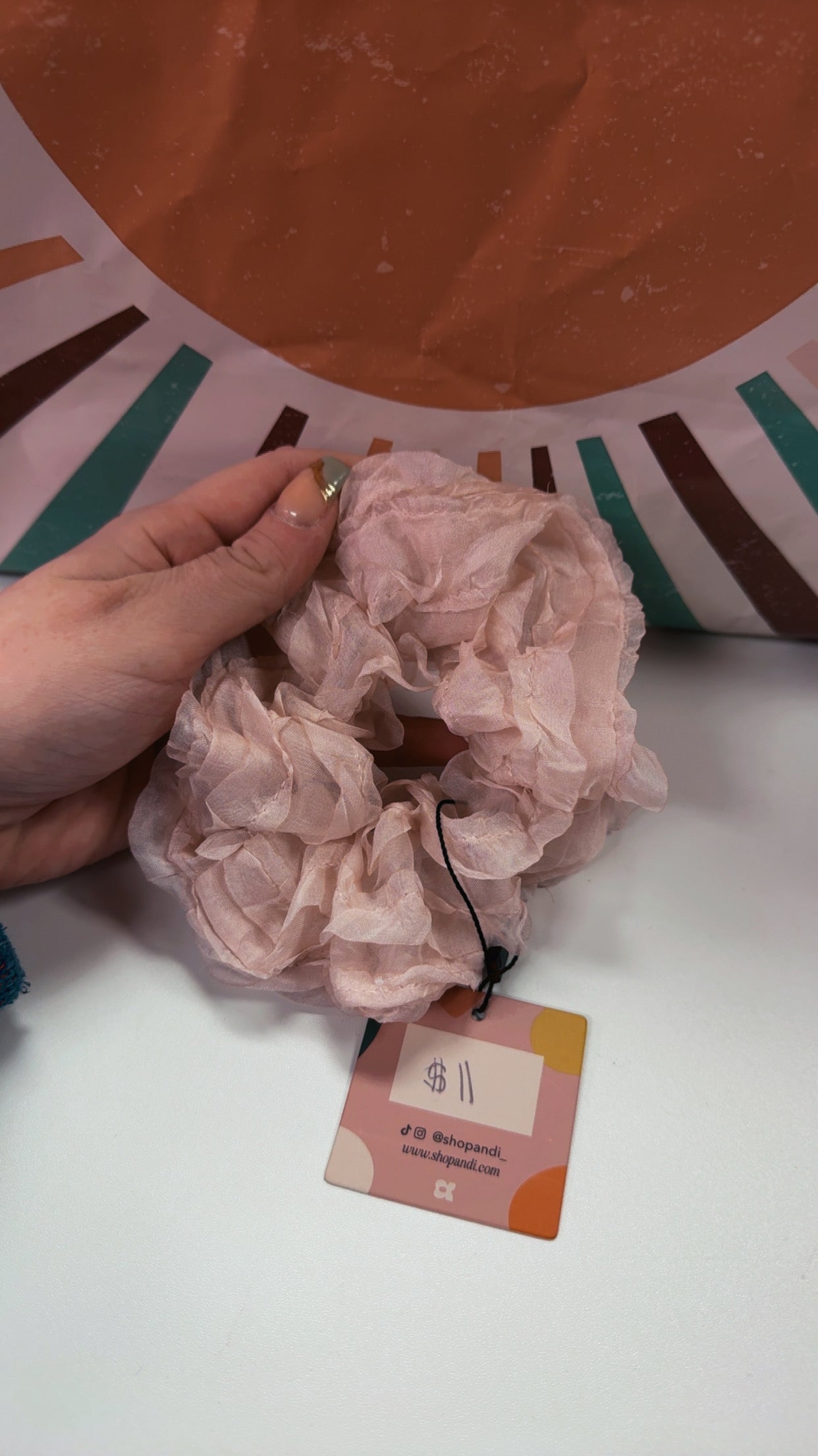 Shop Andi Oversized Pink Ruffle Scrunchi