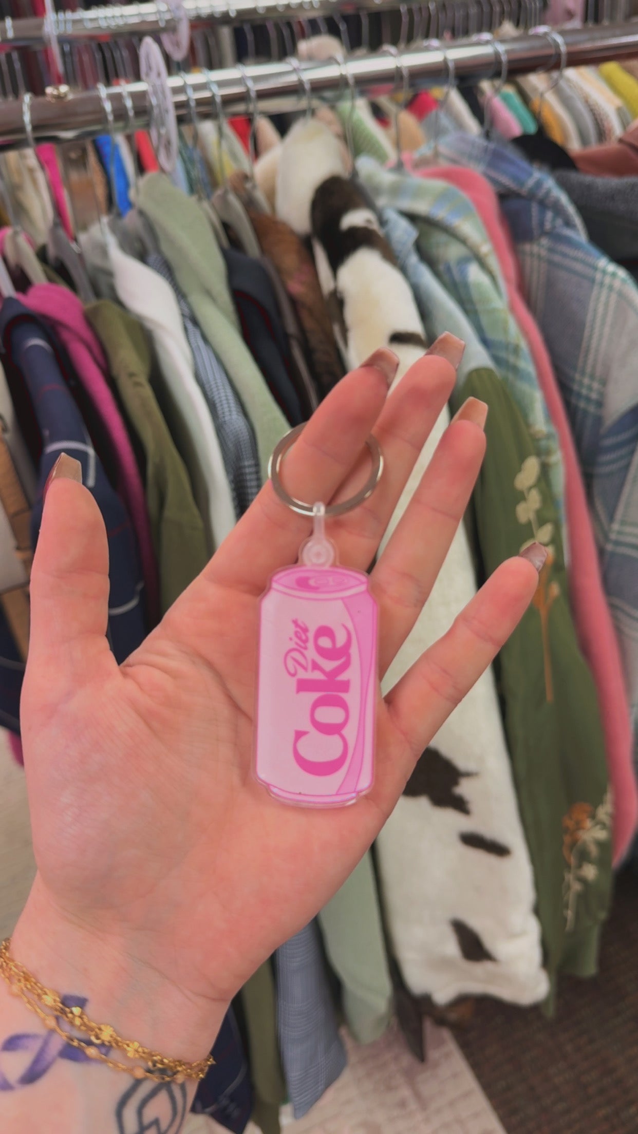Diet Coke Pink Keychain