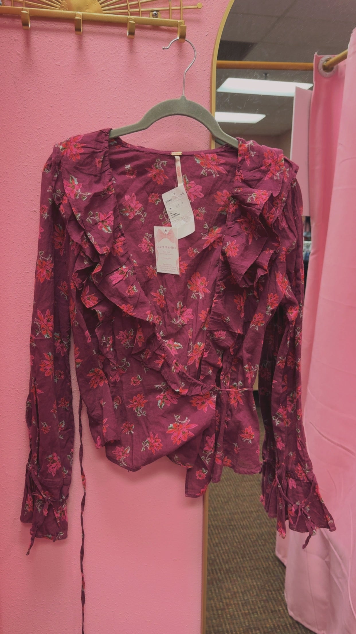 Free People NWT Floral Top Size Small