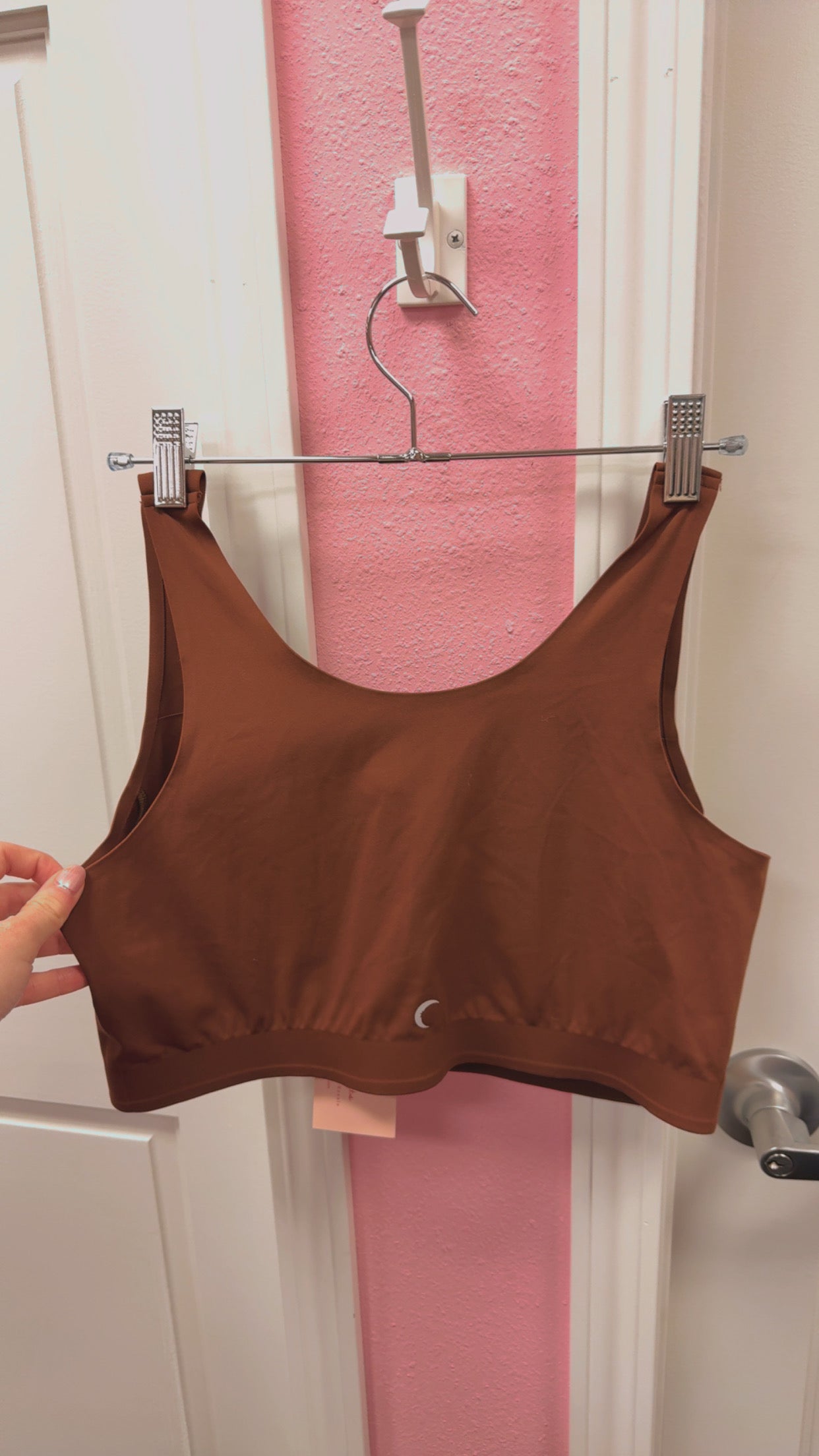 Zyia Brown Zip-Front Bra Size Large