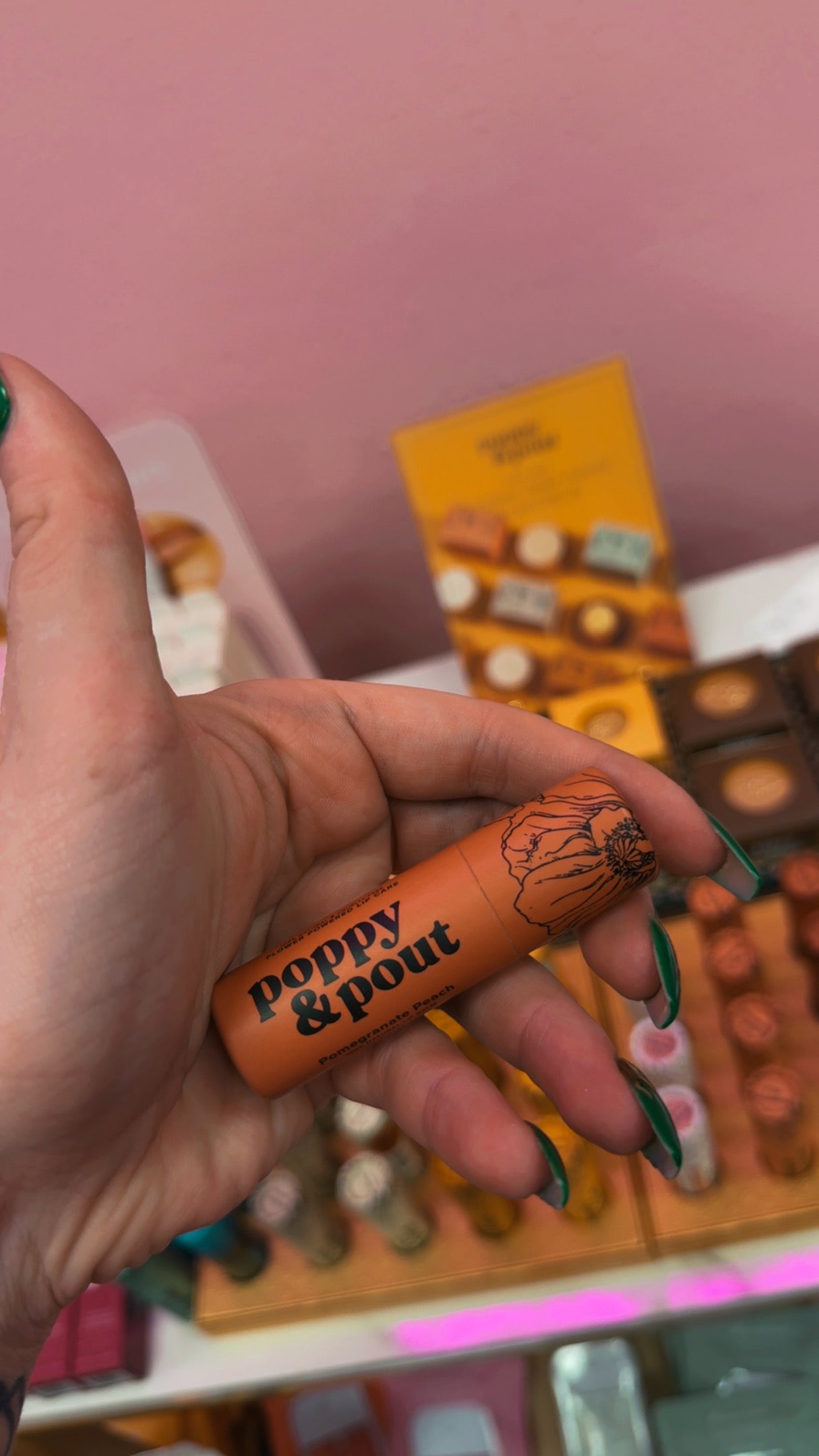 Poppy+Pout 100% Natural Lip Balm- Pomegranate Peach