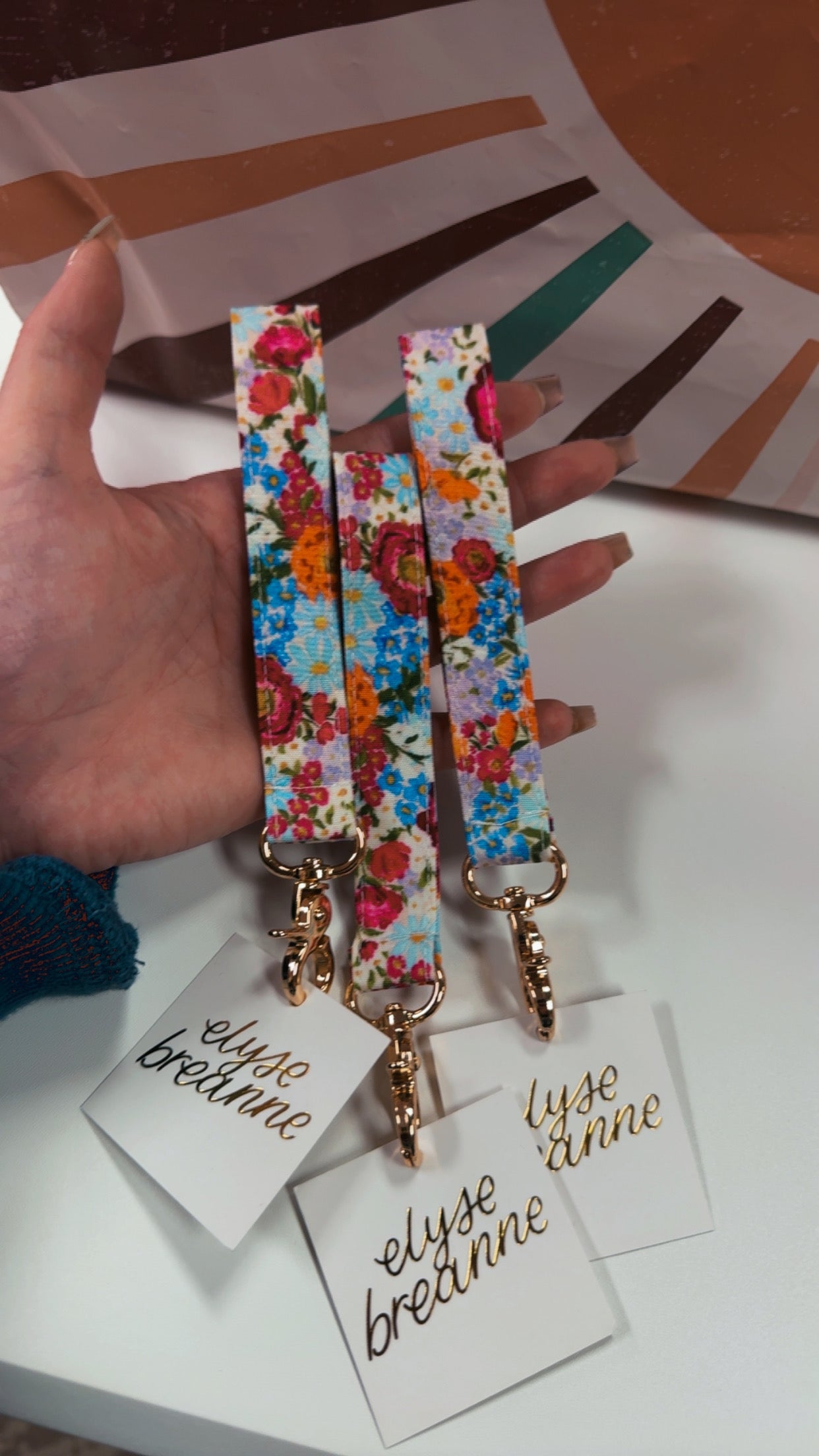 Elyse Breanne Wristlet Keychain - Marigold Floral