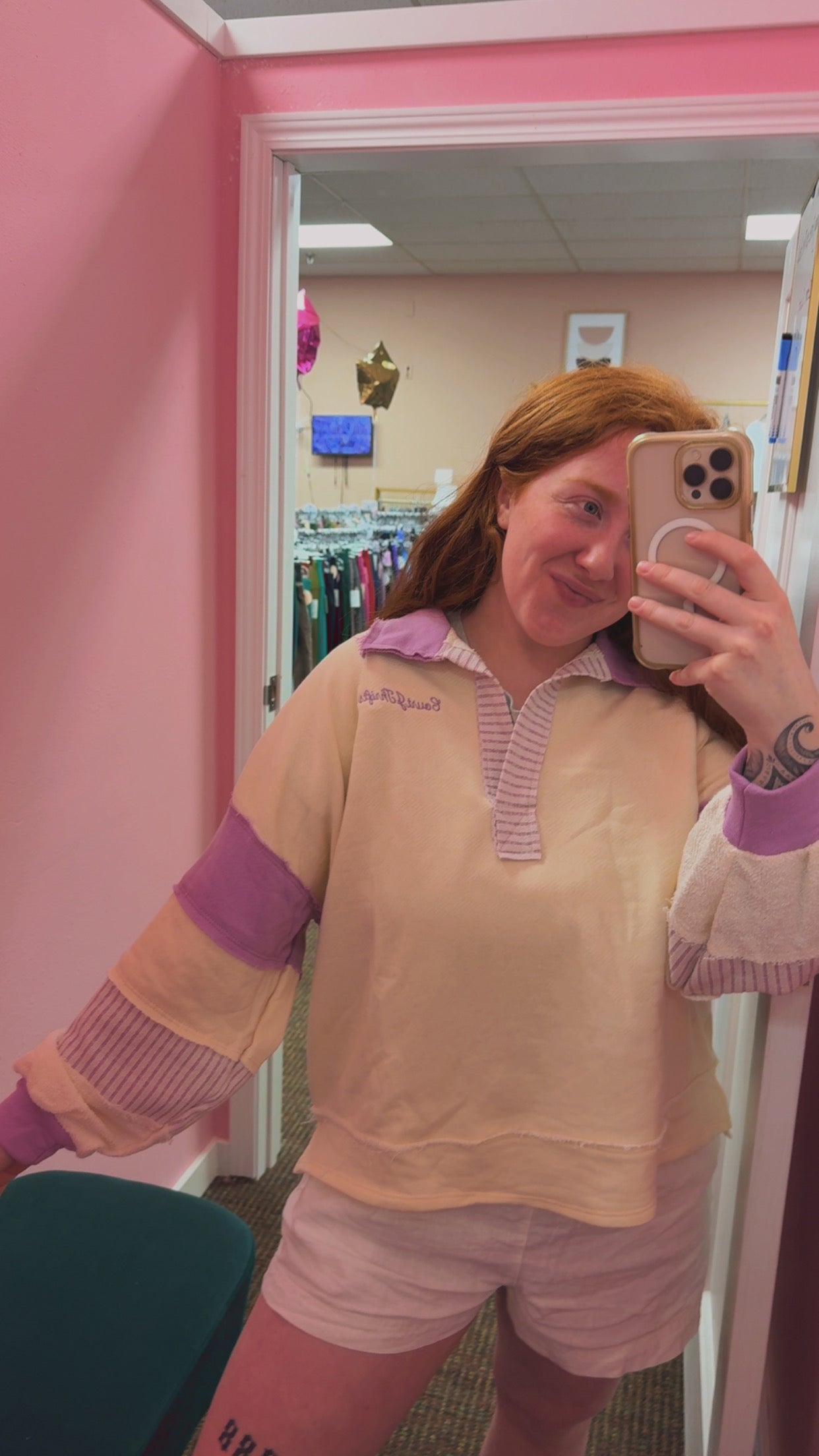 CourtJThrifts Boho Sleeve Bucketlist Embroidered Sweatshirt