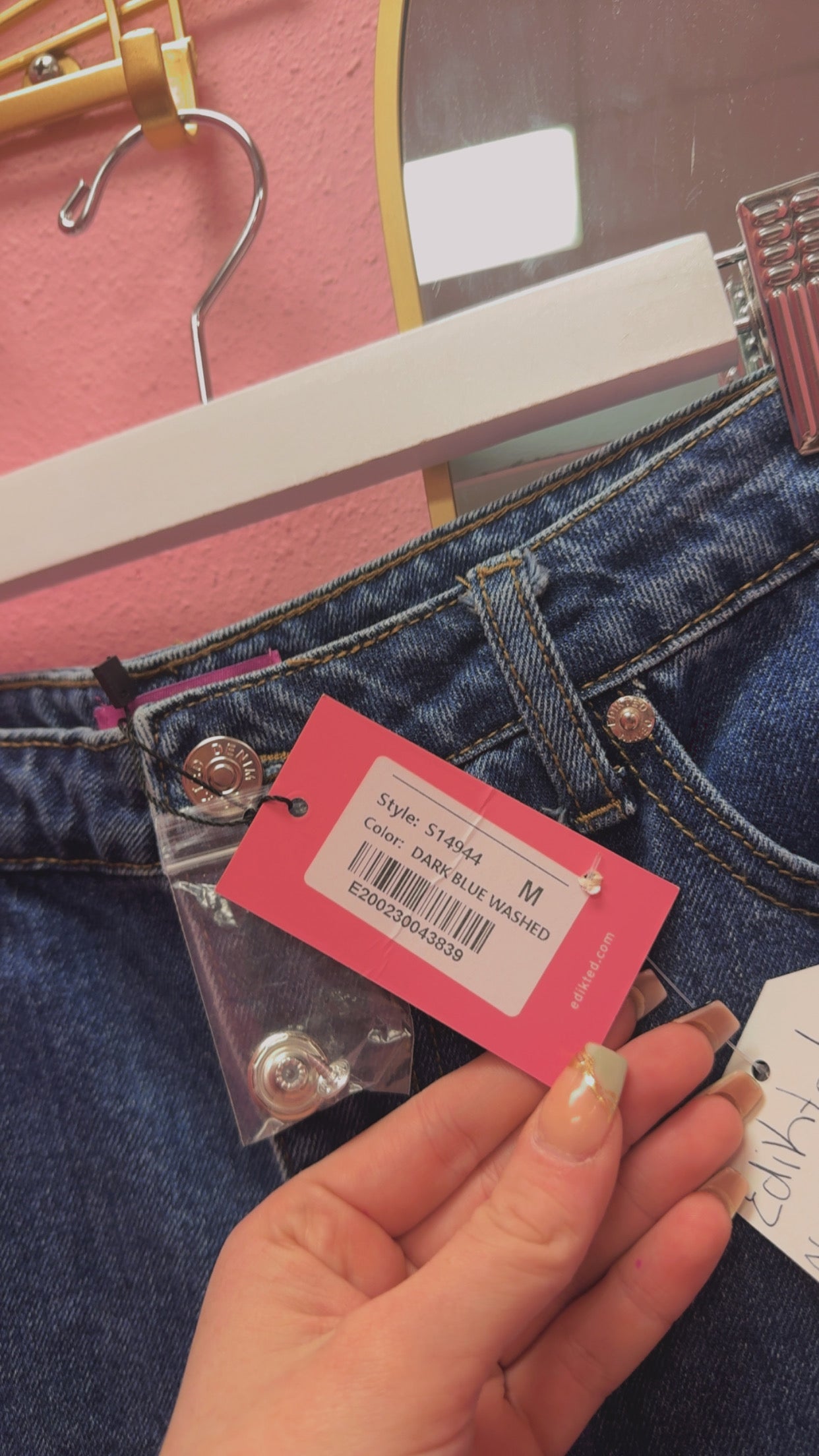 Edikted NWT MIDI Denim Skirt Size Medium