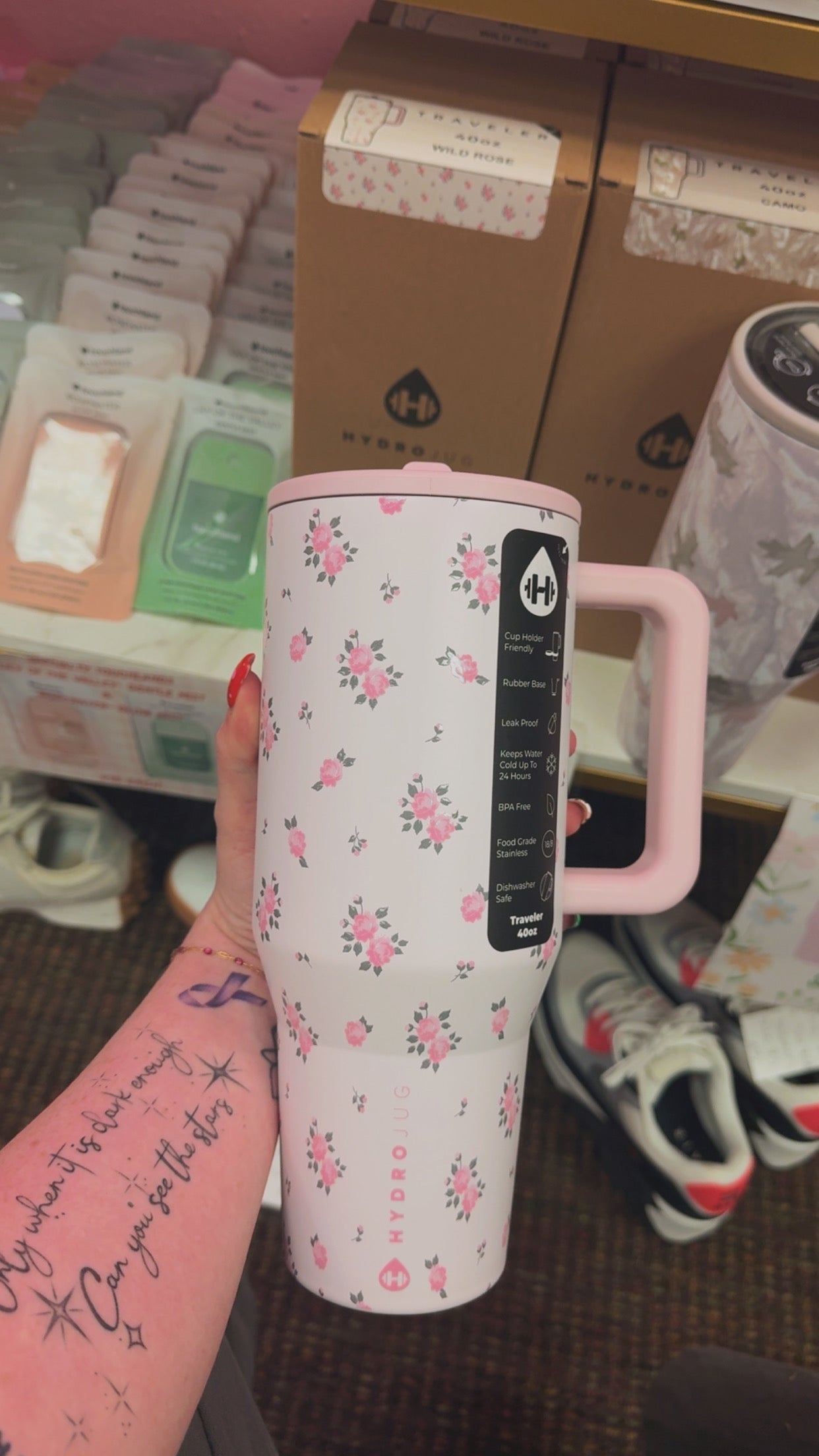 HydroJug Wild Rose 40 Oz Tumblr