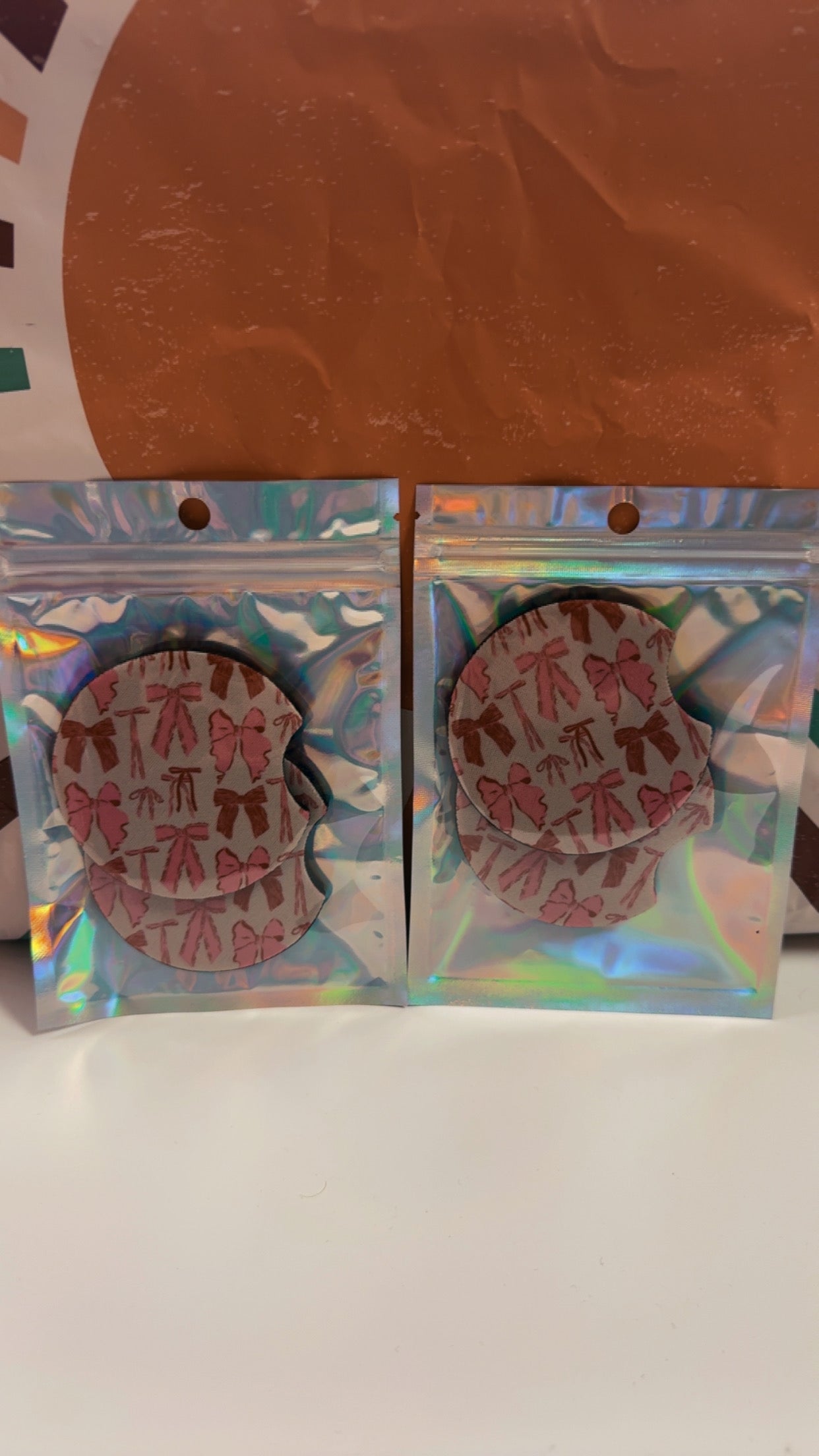 Car Coasters- Pink Bows