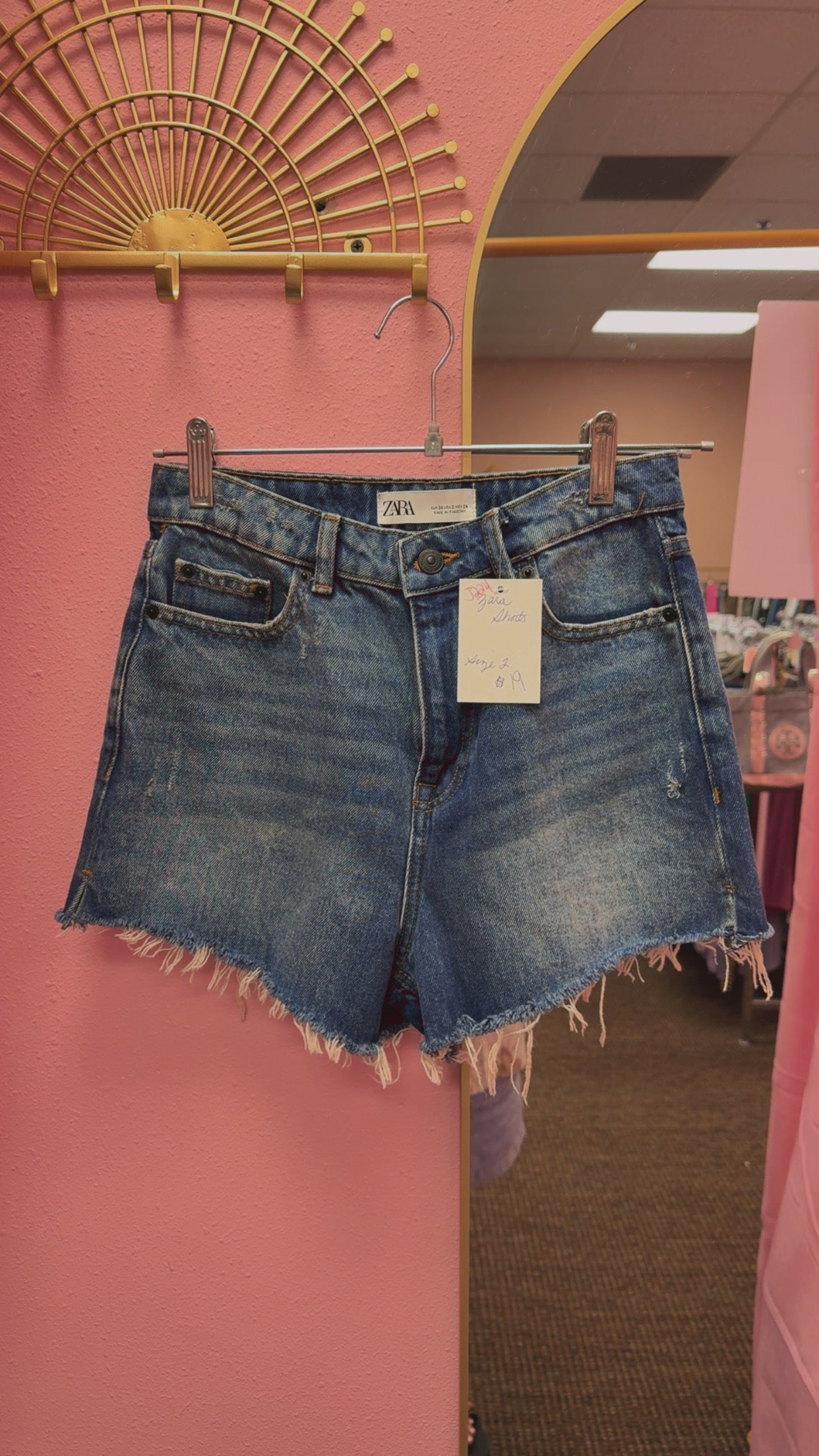 Zara The High Waist Shorts In Soma Blue Size 2