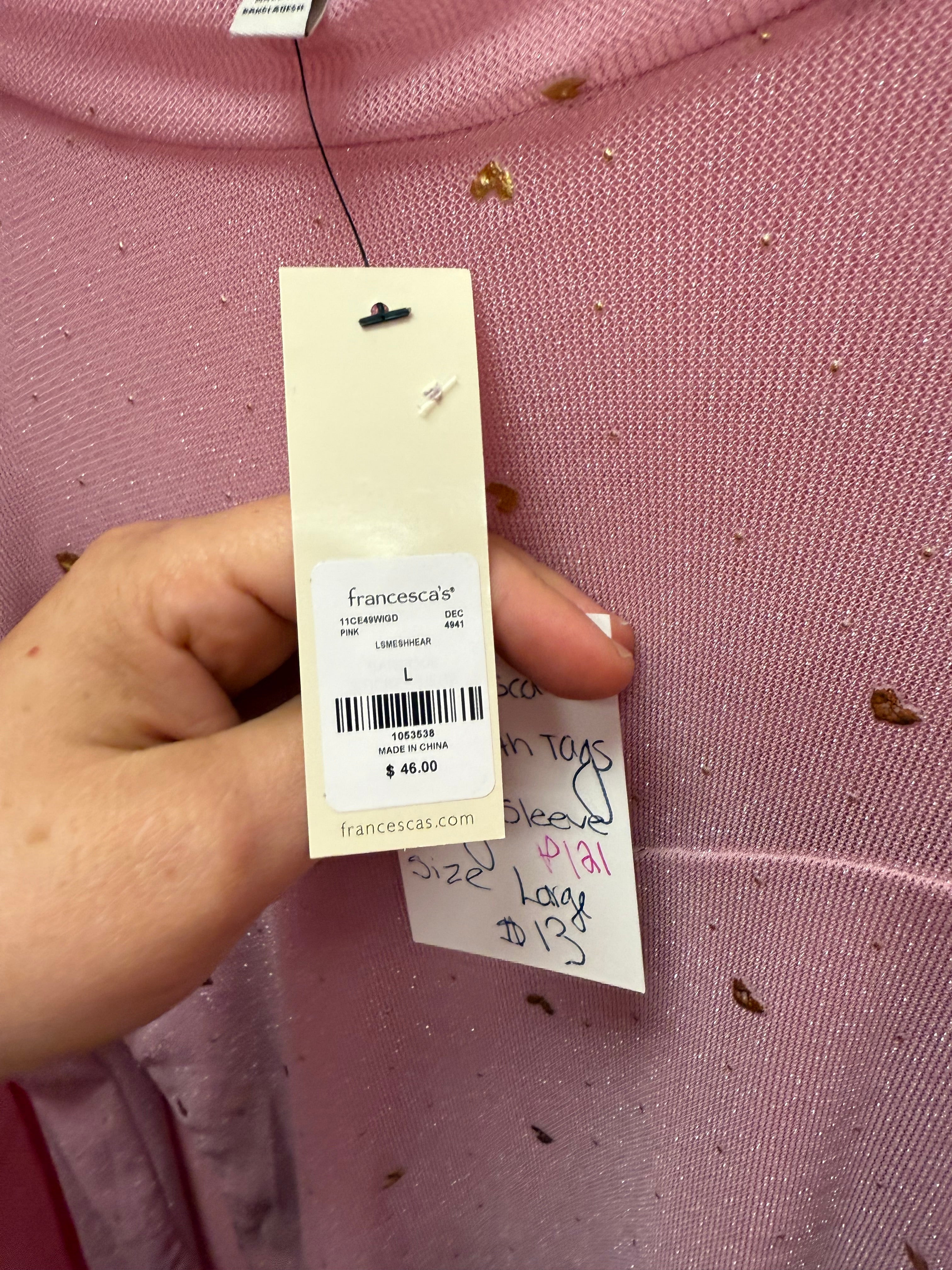 Francesca’s Long Sleeve Large- New With Tags