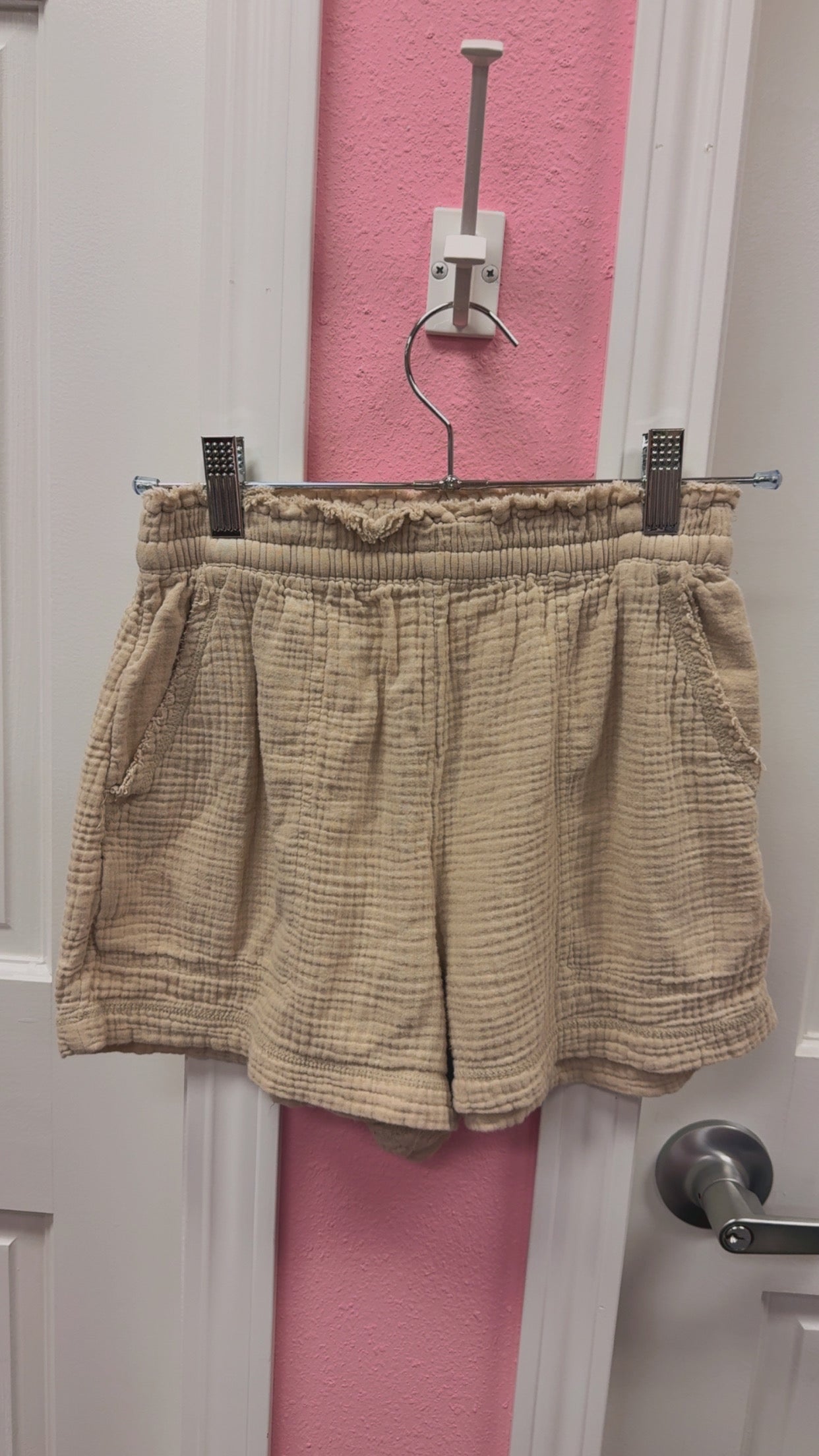 Aerie Tan Linen Style Flowy Shorts Size XS