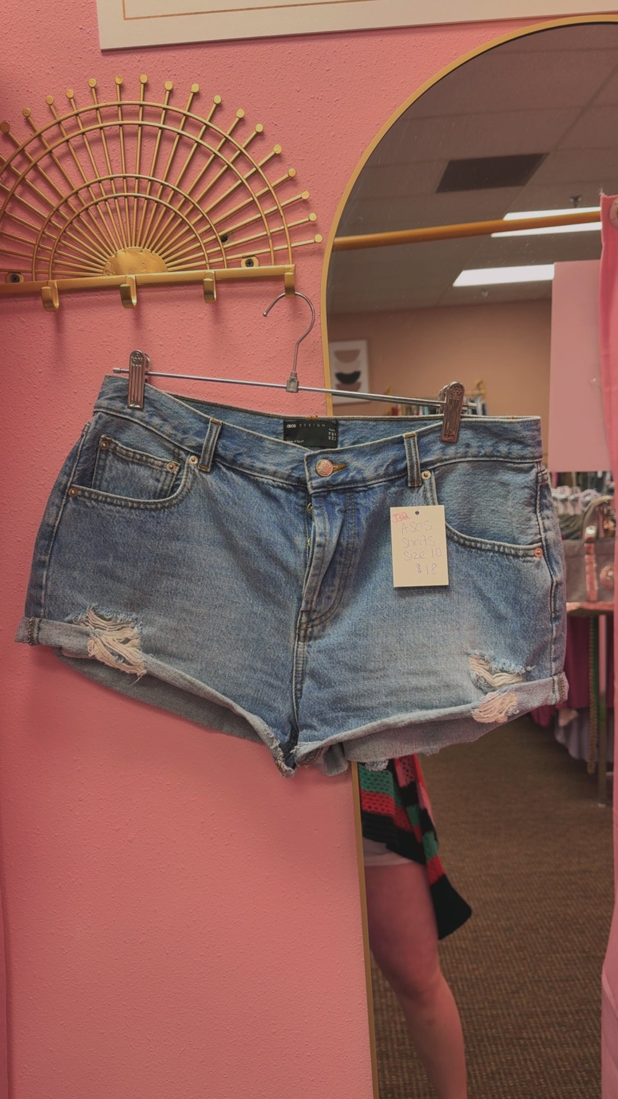 ASOS Distressed Mid Short Size 10