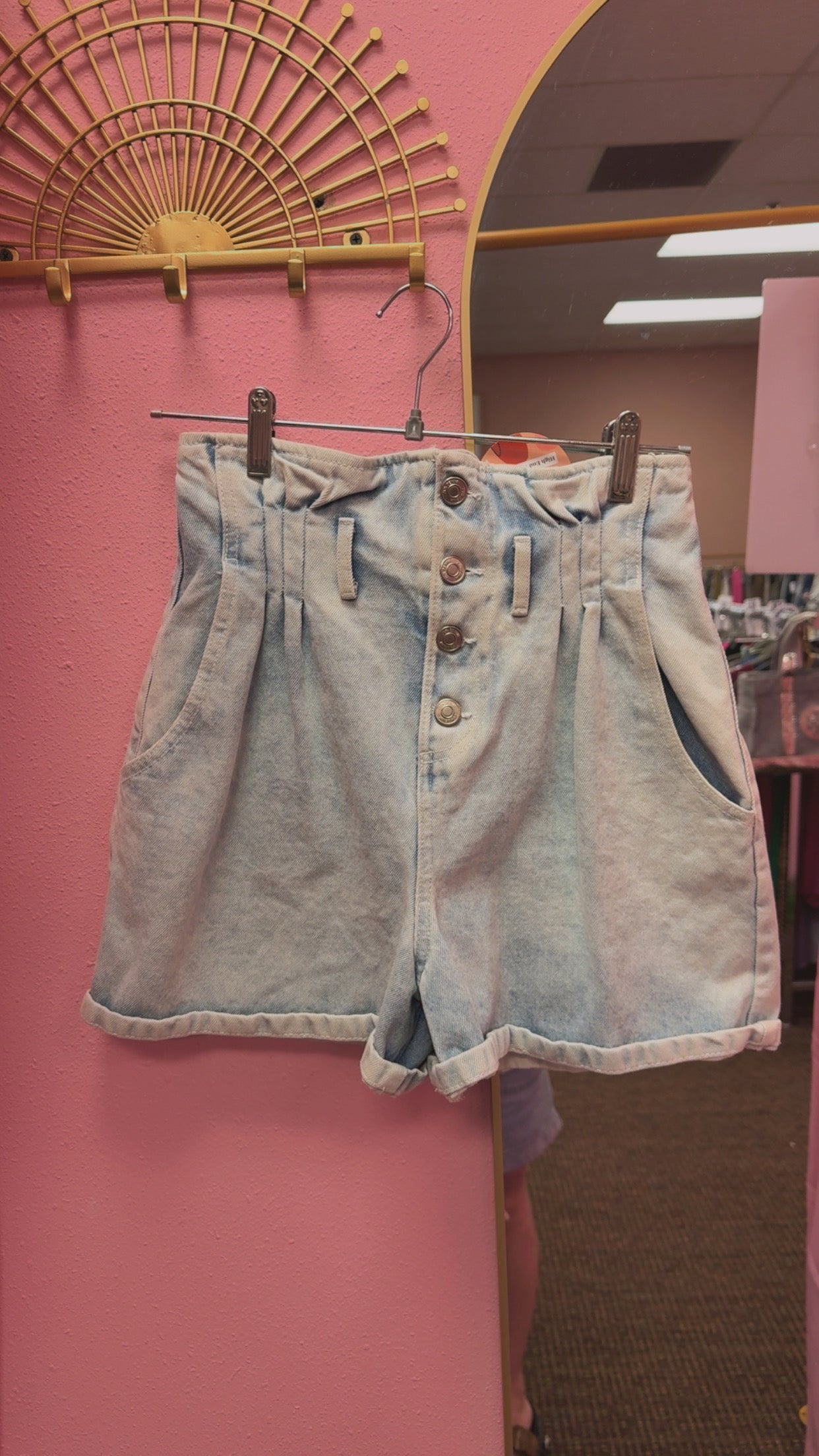 Zara Button Fly Paper Bag Waist Shorts Size XS