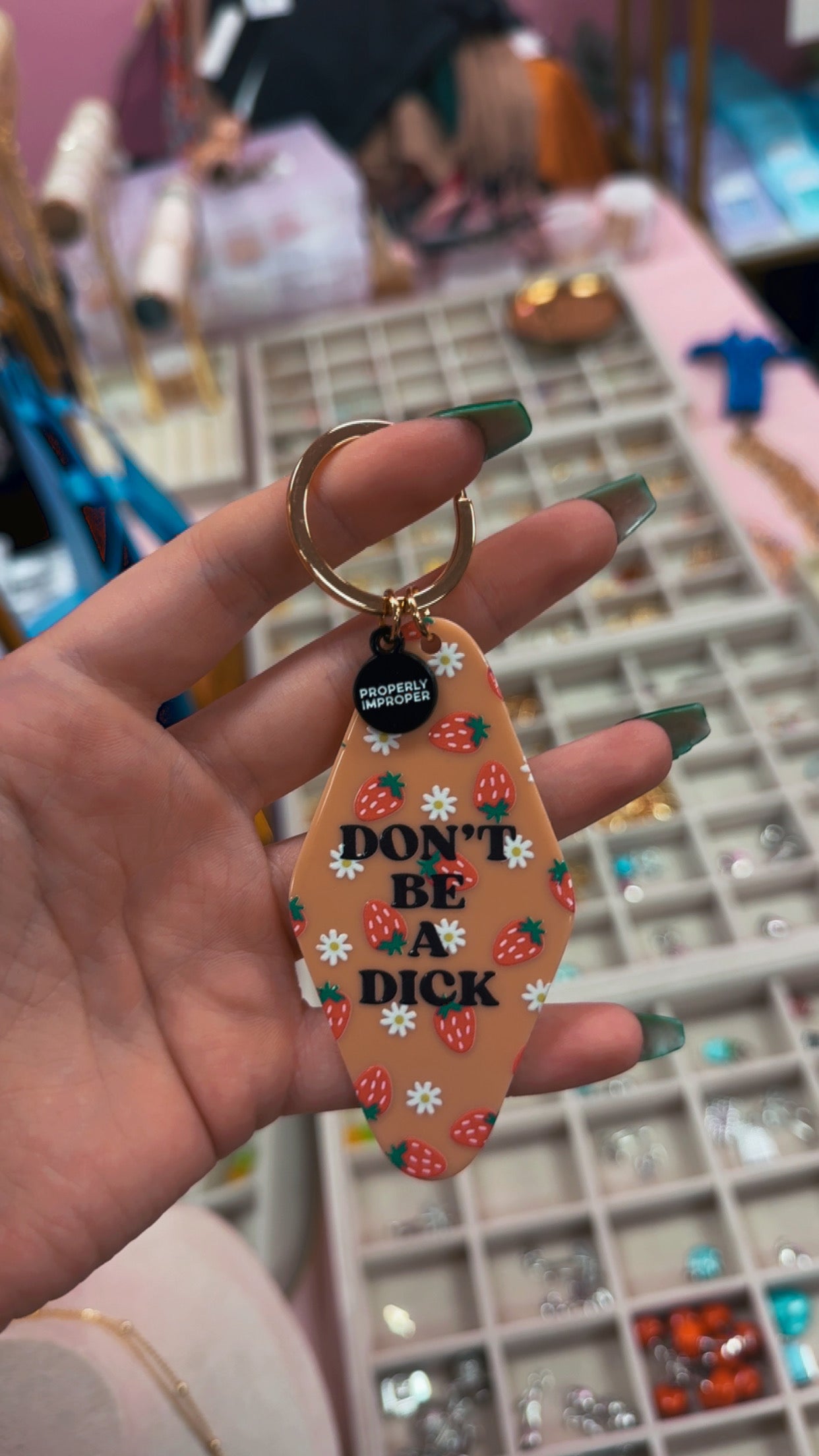 Perfectly Improper Motel Keychain- “Don’t Be A Dick”