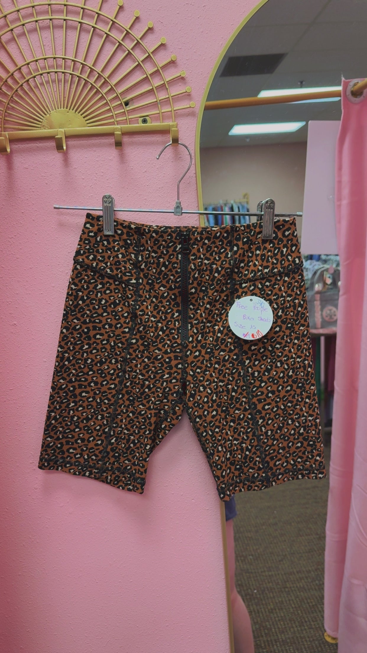 Free People Leopard Biker Shorts Size XS