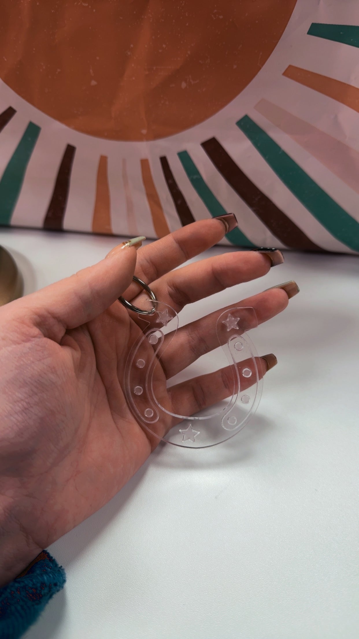 Gone West Horse Shoe Acrylic Keychain