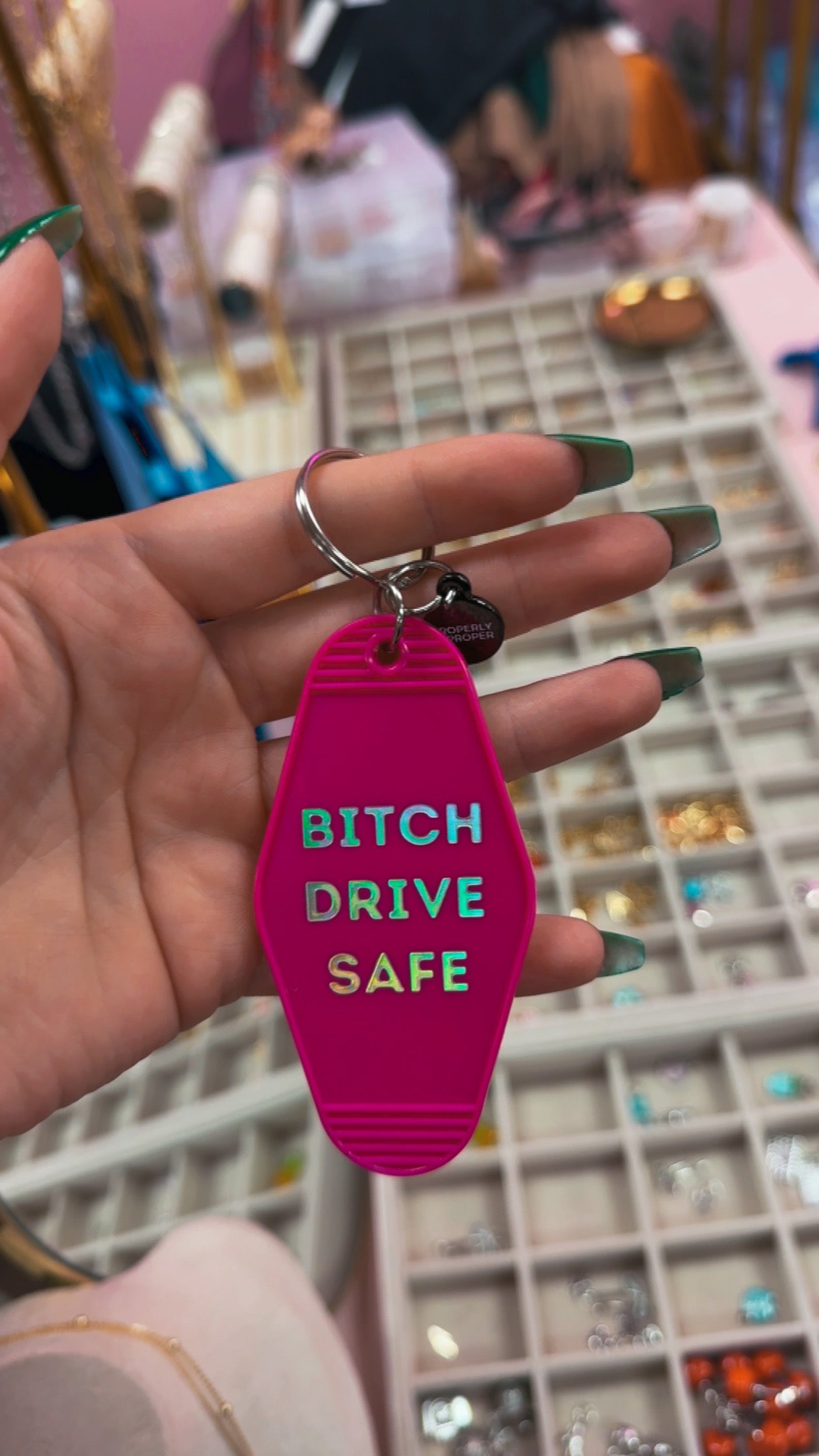 Perfectly Improper Motel Keychain- “Bit*h Drive Safe”