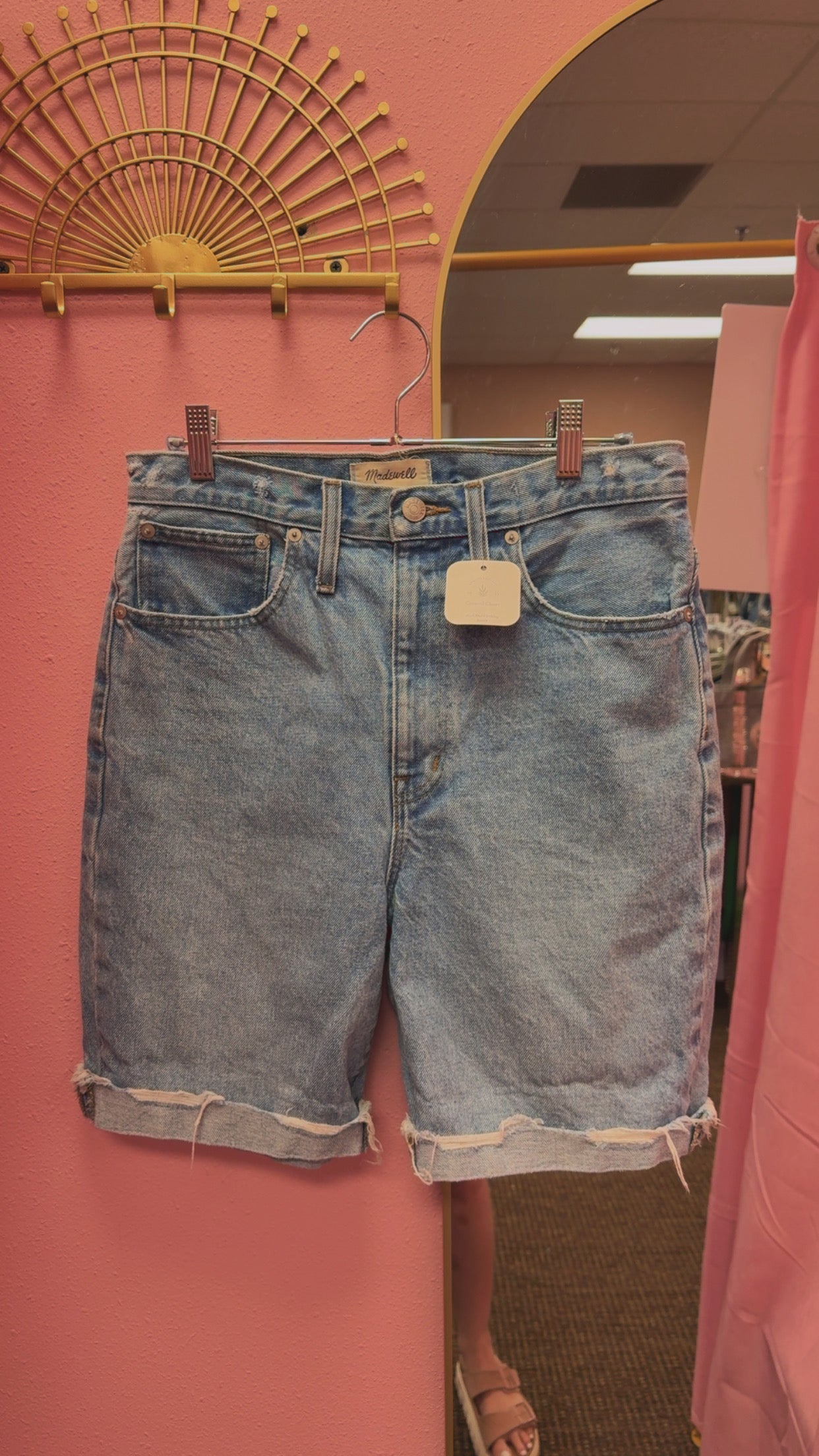 Madewell Hi-Rise Long Dad Shorts Size 28