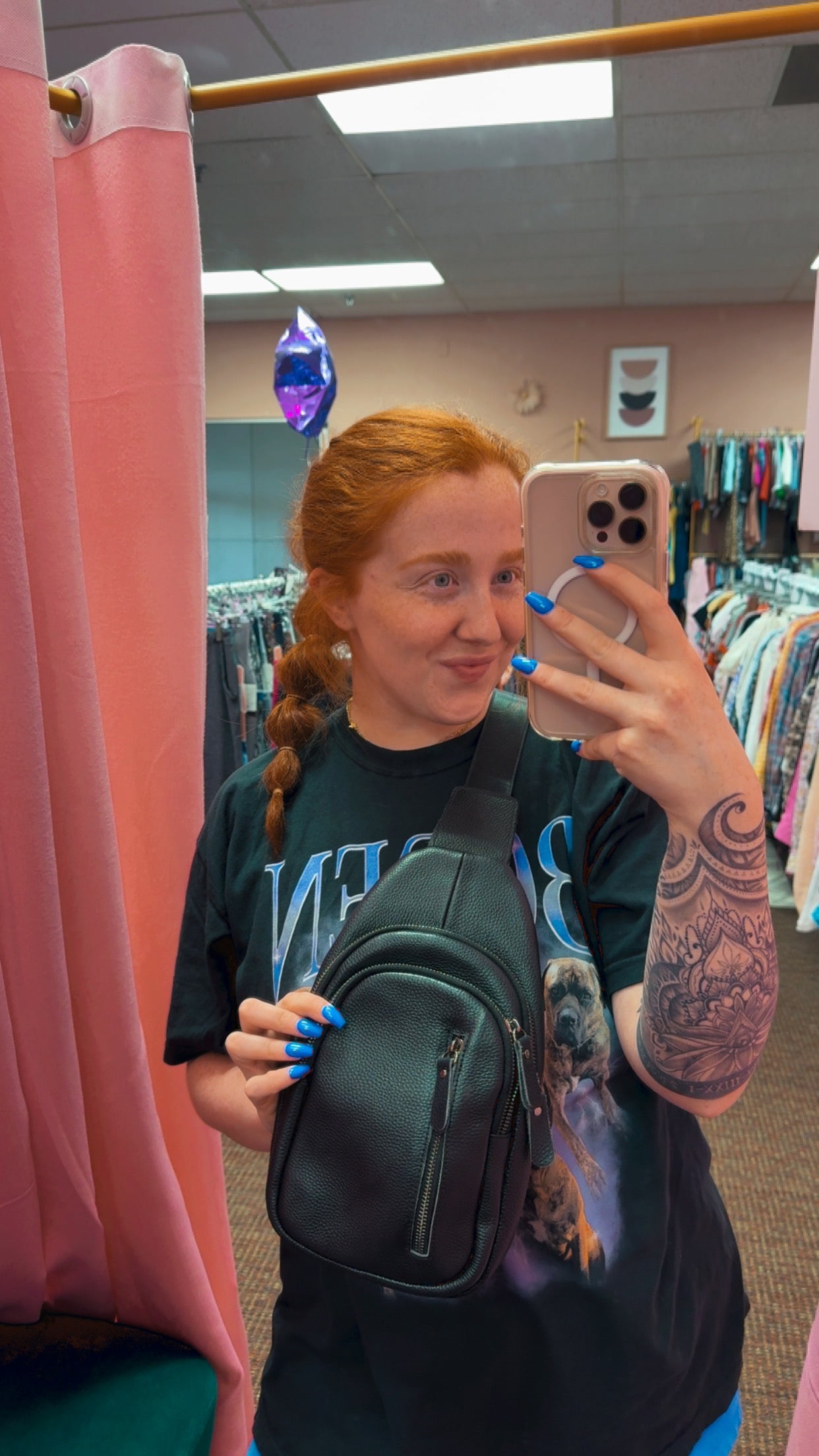 Faux Leather Sling Bag