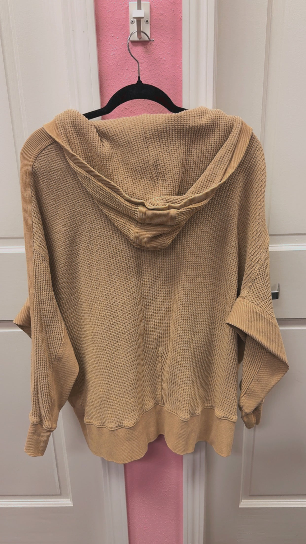 Aemi+Co Waffle Knit Oversized Hoodie Size Small