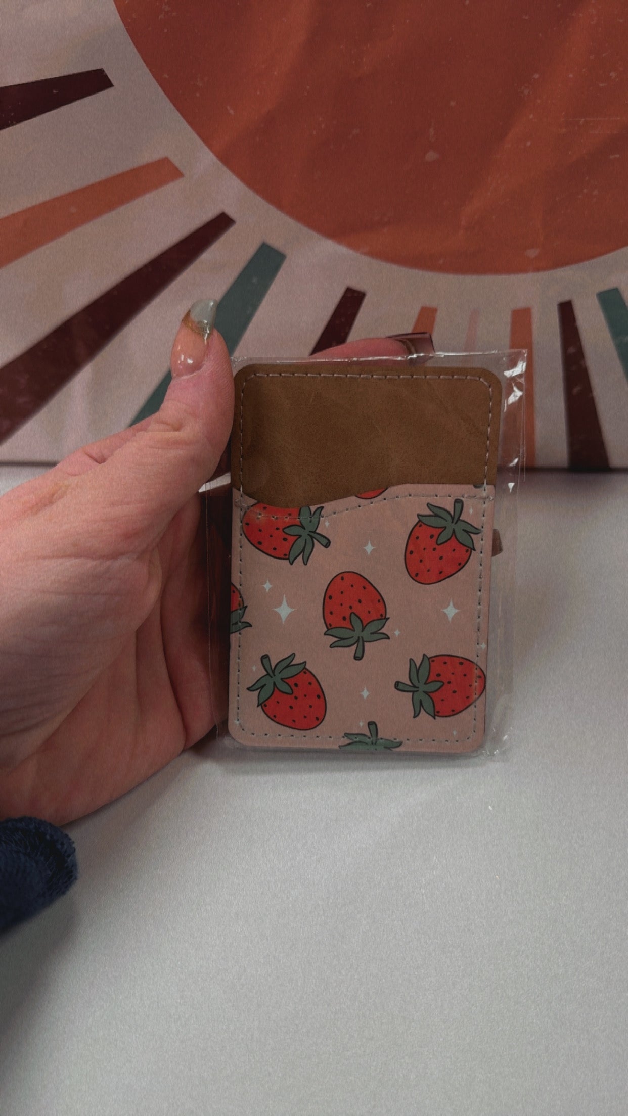 Phone Wallet- Strawberries