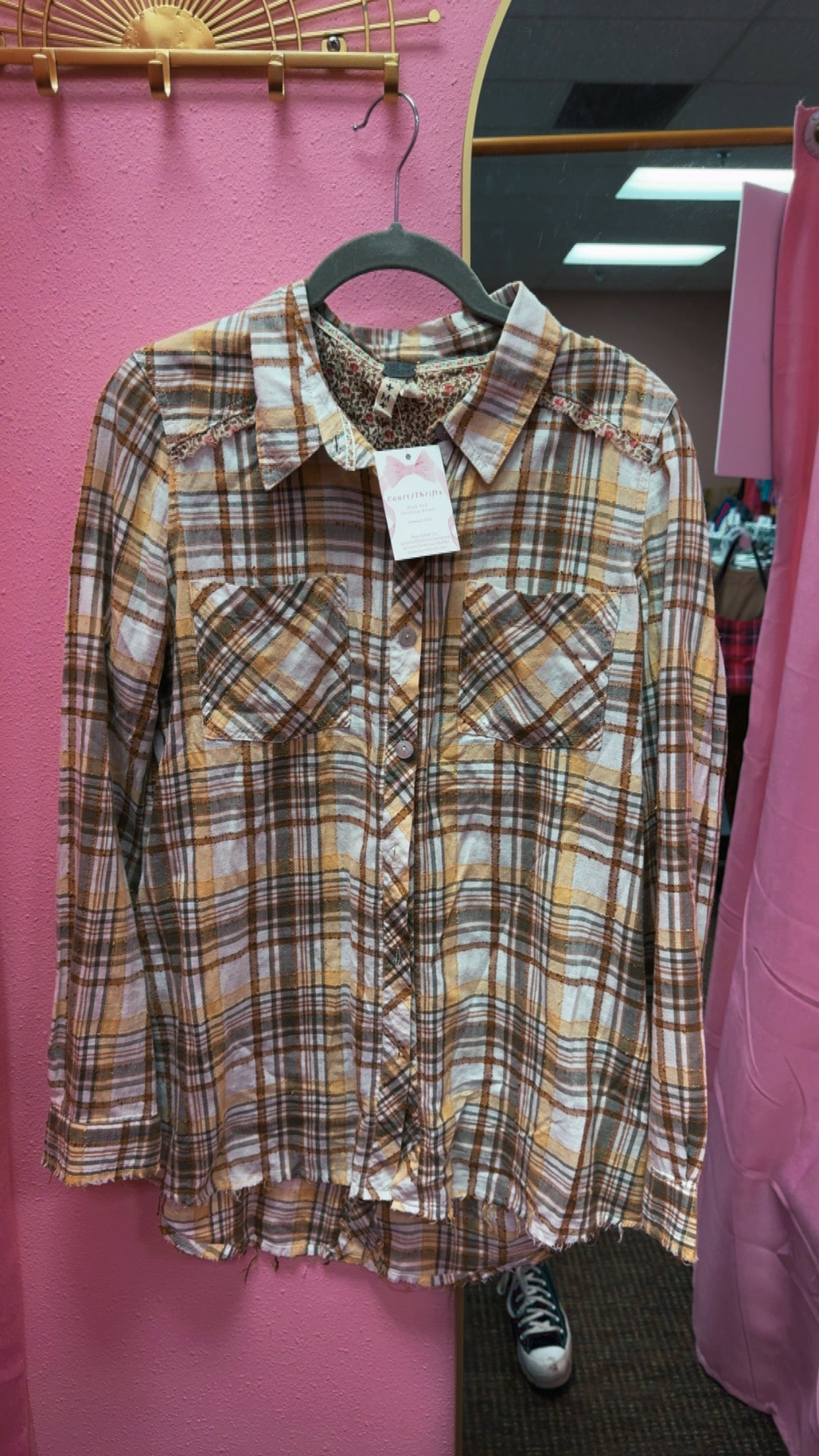 Free People Plaid Shirt Size Medium