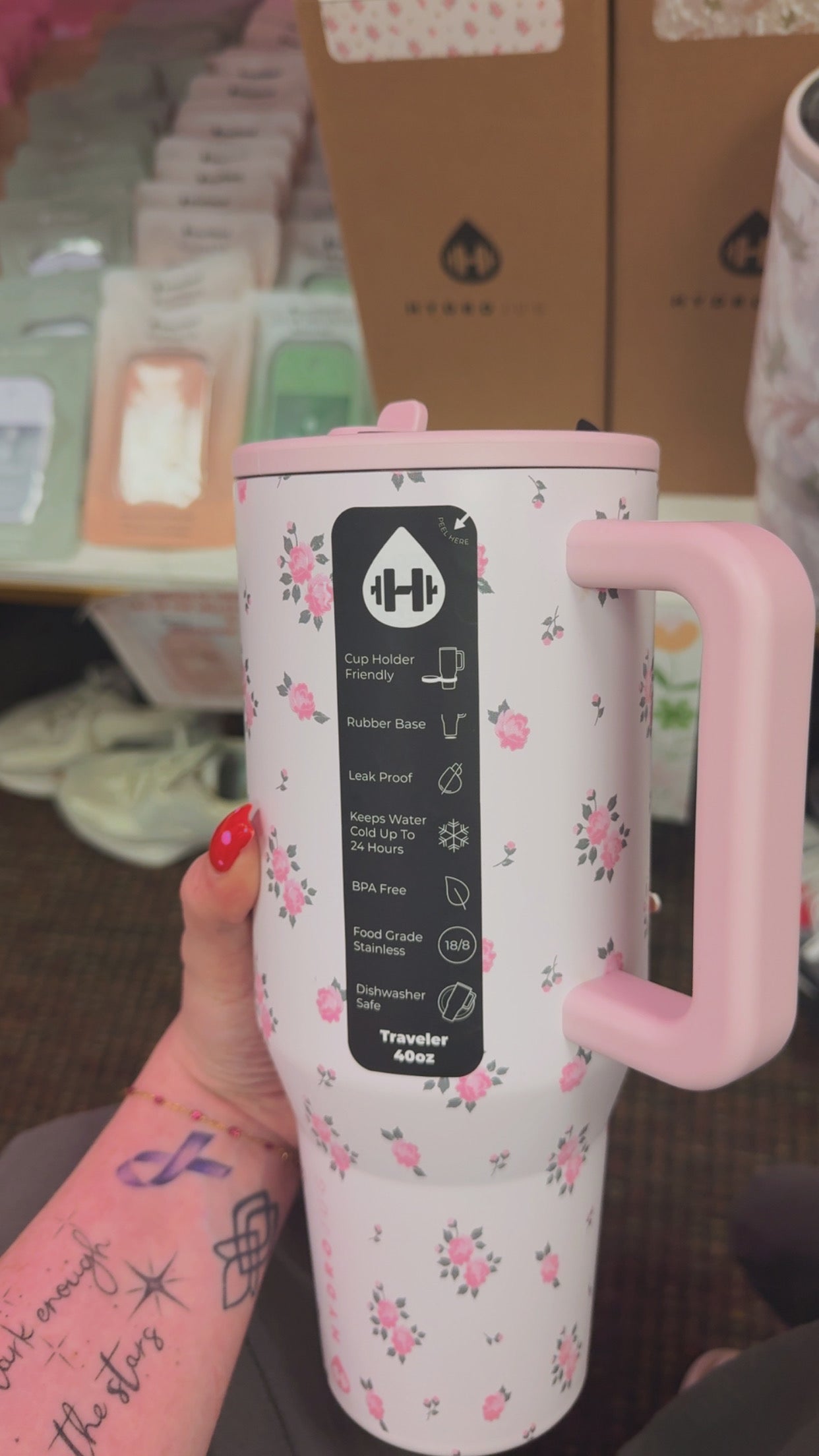 HydroJug Wild Rose 40 Oz Tumblr