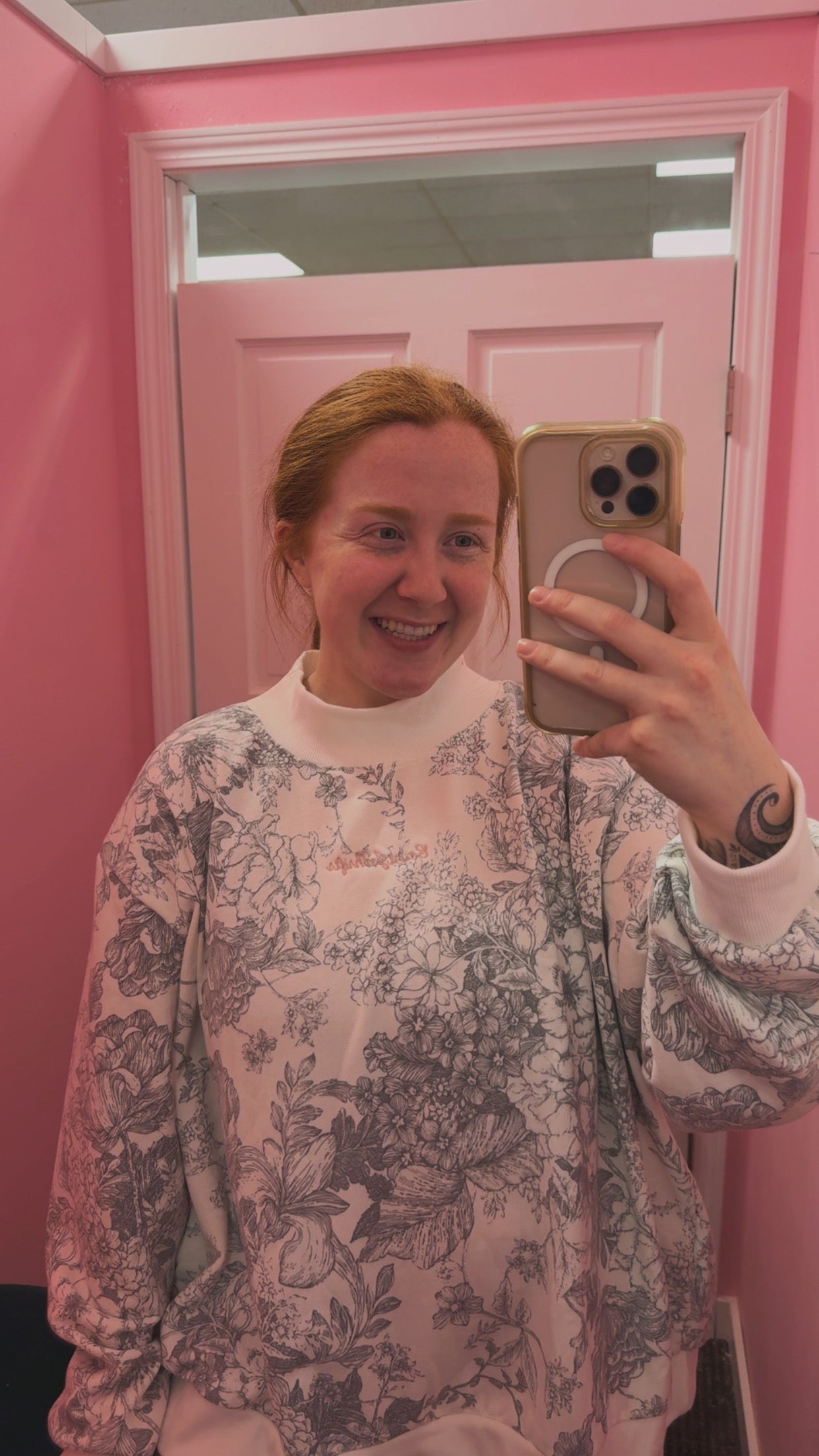 CourtJThrifts Mock Neck Bucketlist Embroidered Sweatshirt
