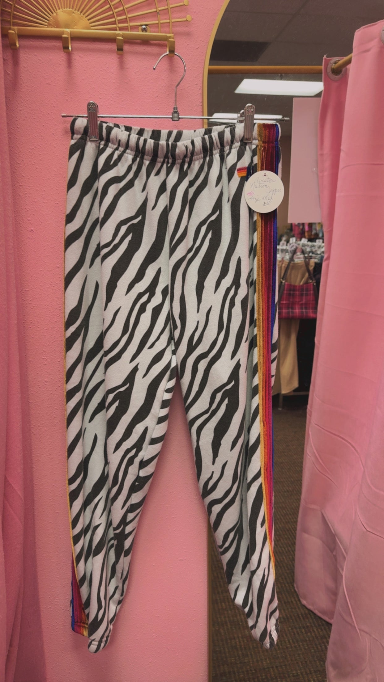 Aviator Nation Zebra Joggers Size Medium
