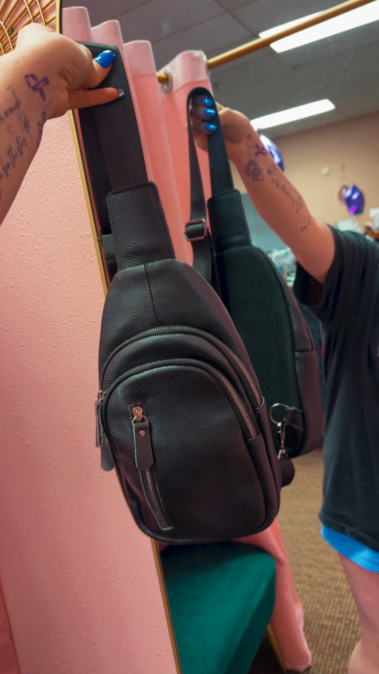 Faux Leather Sling Bag