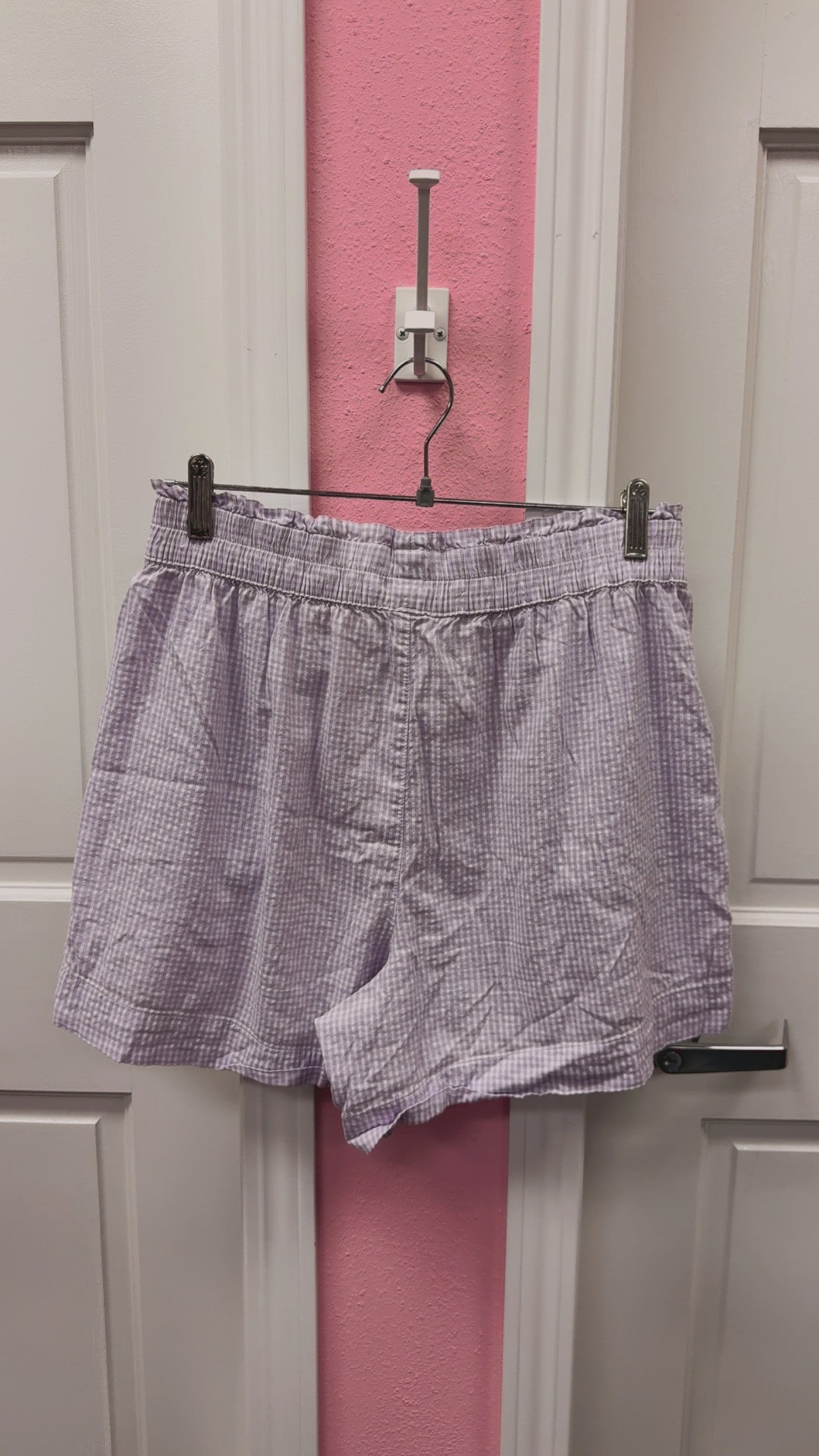 Aerie Gingham Purple Flowy Shorts Size Medium