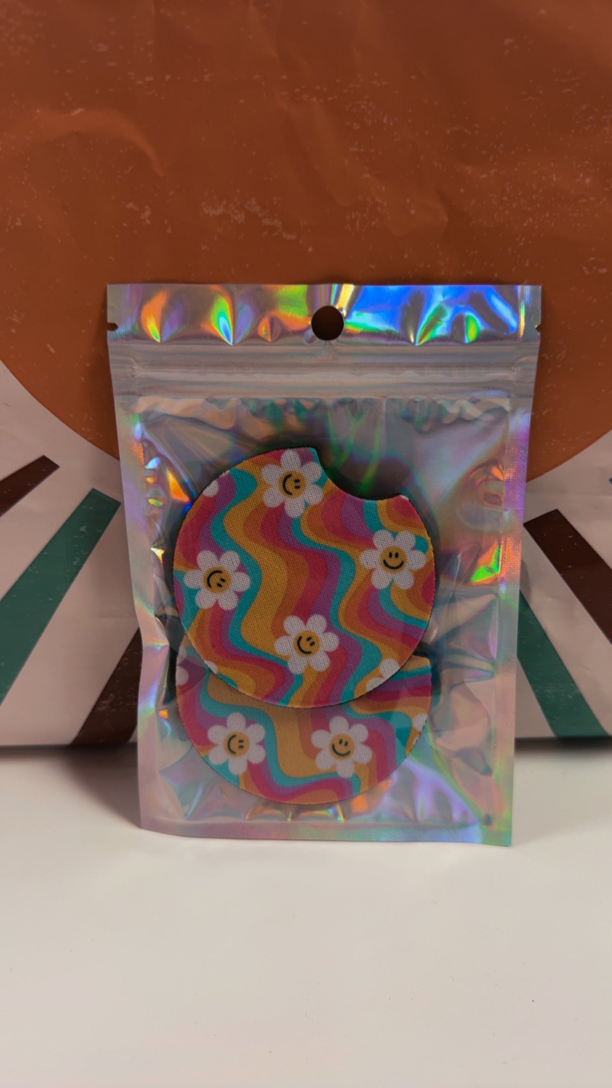 Car Coasters- Groovy Daisies