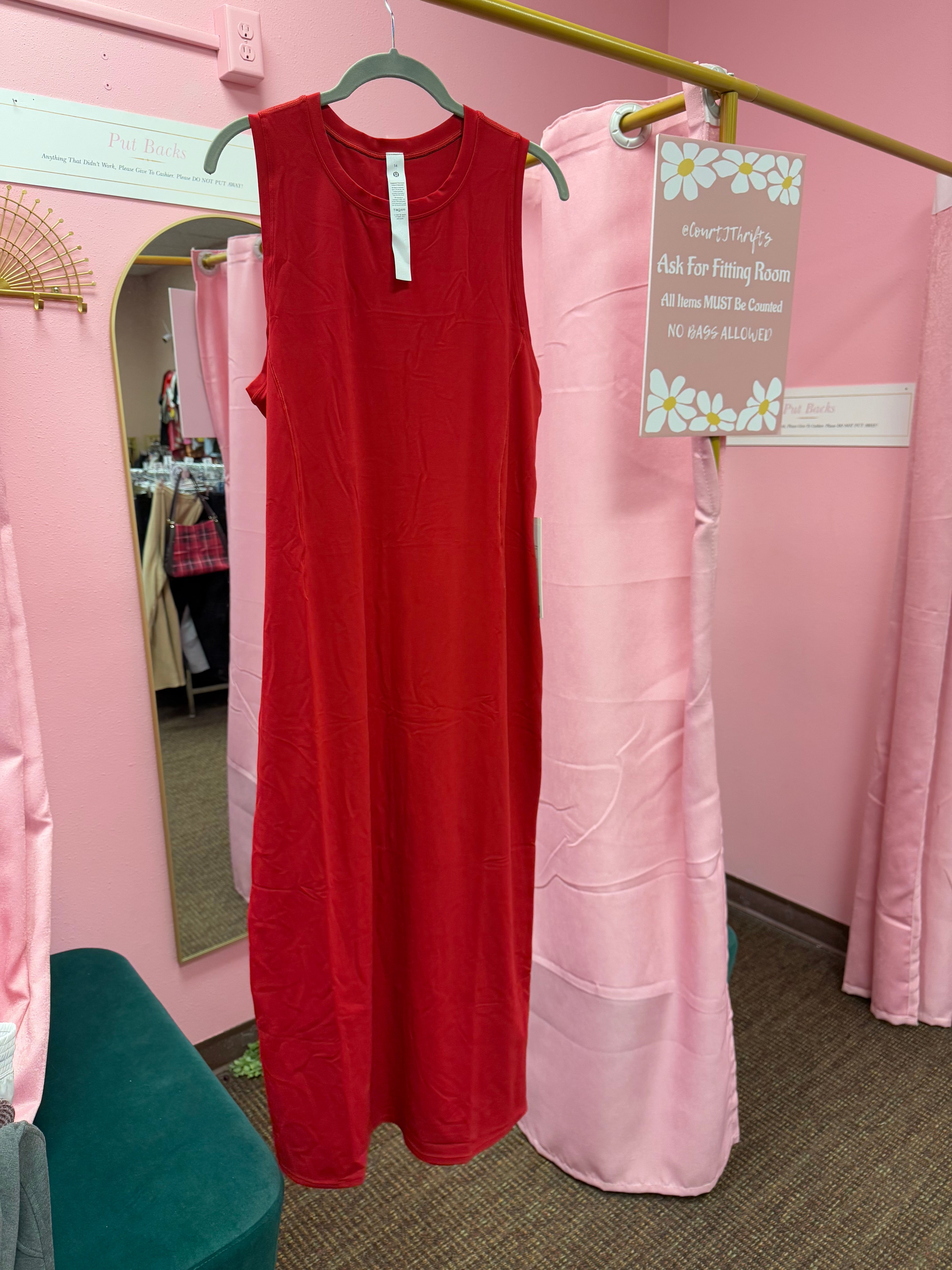 Lululemon NWT “All Aligned MIDI Dress” Size 14