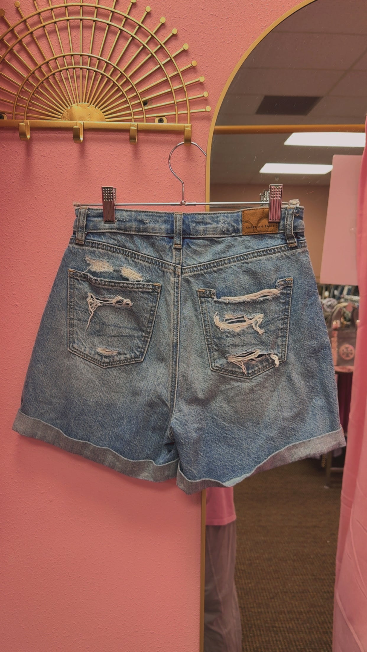 American Eagle Distressed Mom Shorts Size 0