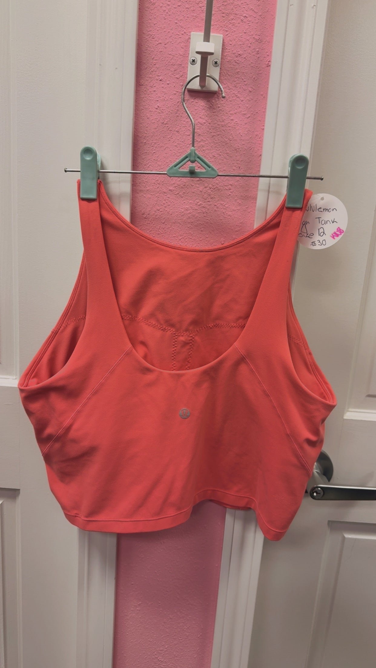 Lulu🍋 Align High-Neck Tank Top Size 12- Raspberry Cream
