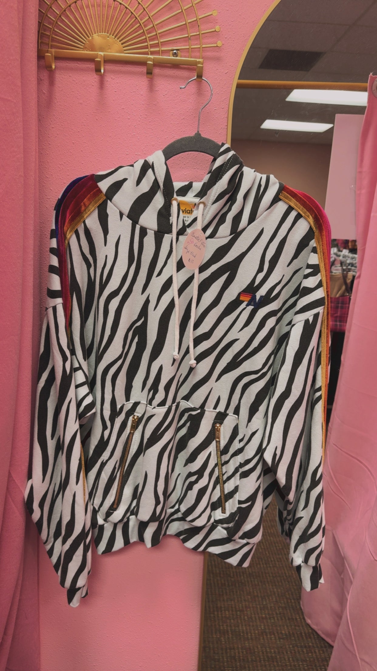 Aviator Nation Zebra Hoodie Size Medium