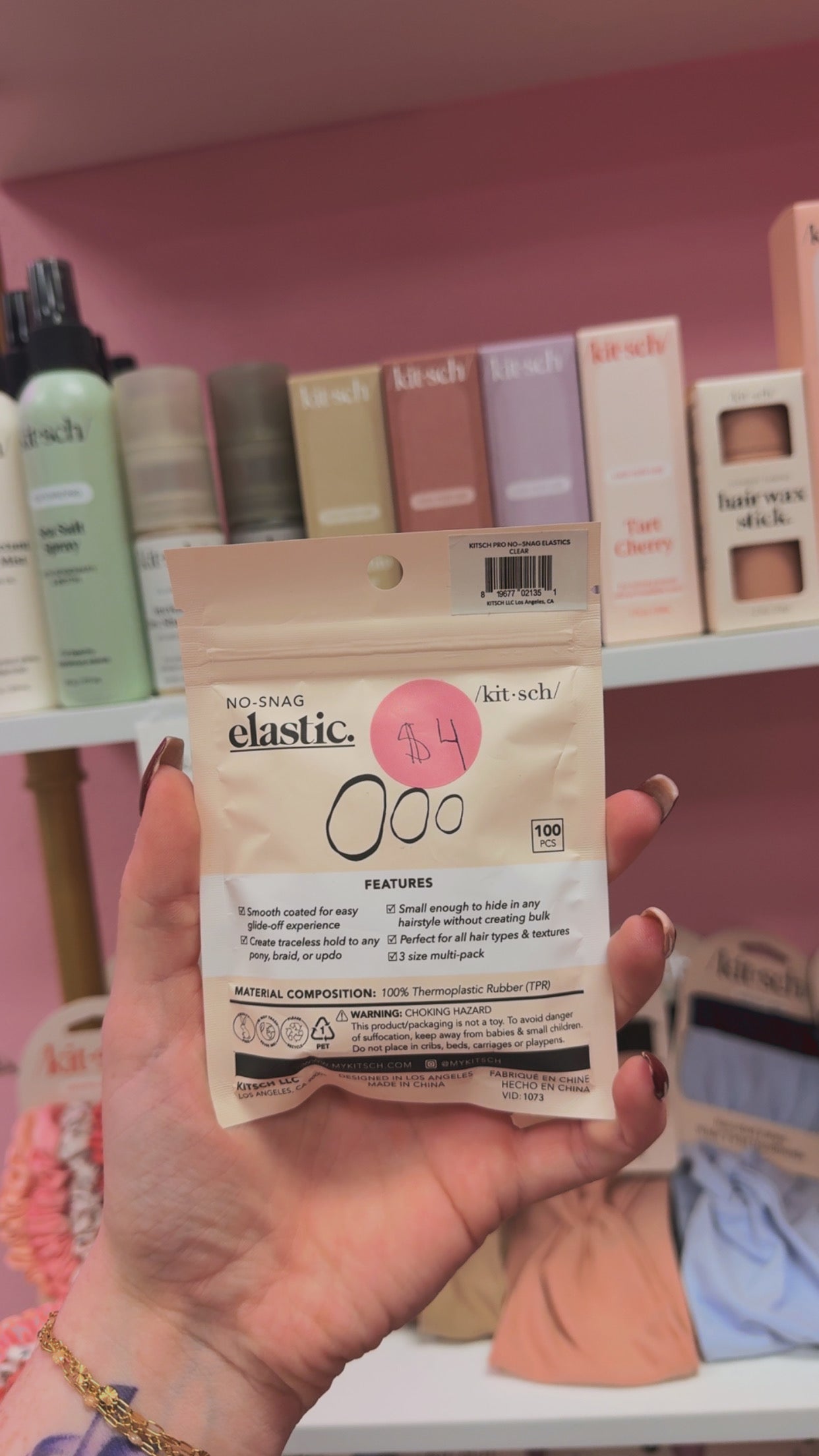 Kit•Sch 100pk Clear Elastics