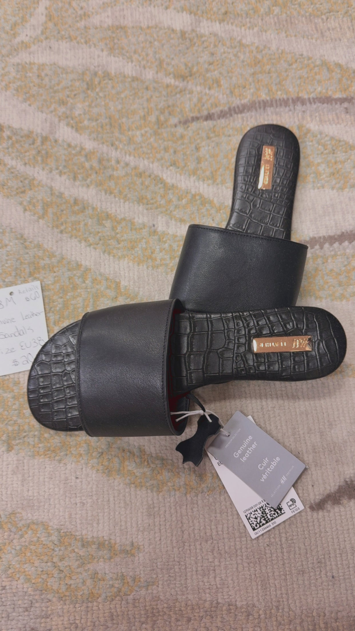 H&M NEW WITH TAGS Genuine Leather Sandals Size EU38