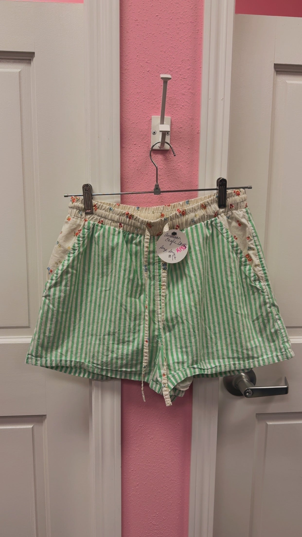 American Eagle Floral + Striped Shorts Size Small