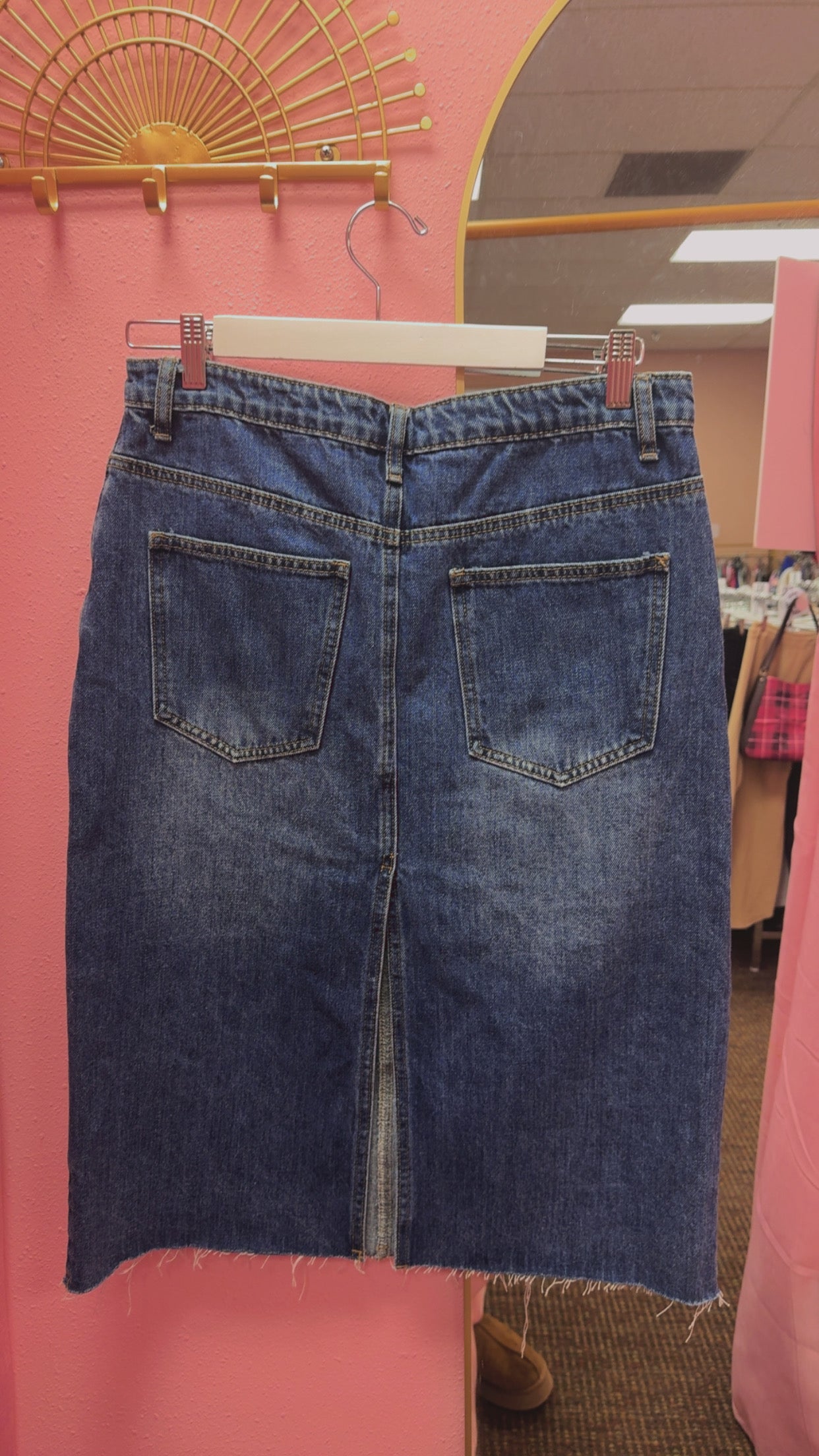 Edikted NWT MIDI Denim Skirt Size Medium