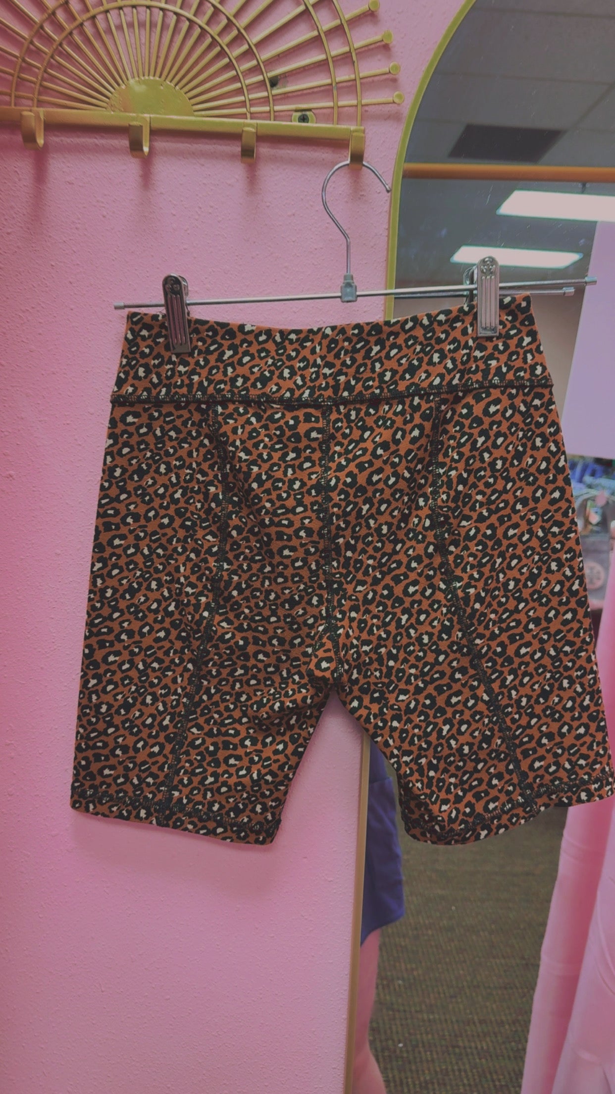 Free People Leopard Biker Shorts Size XS