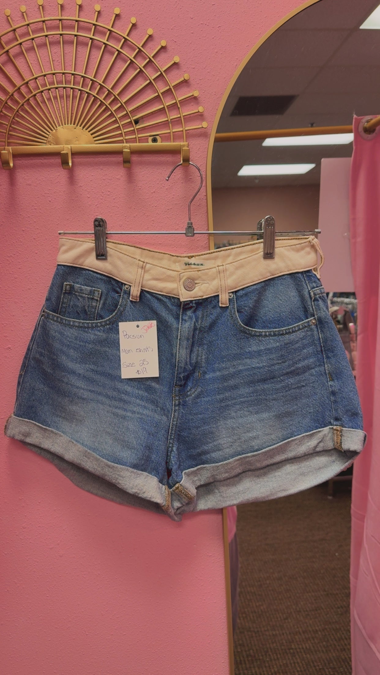 PacSun Color Block Mom Shorts Size 25