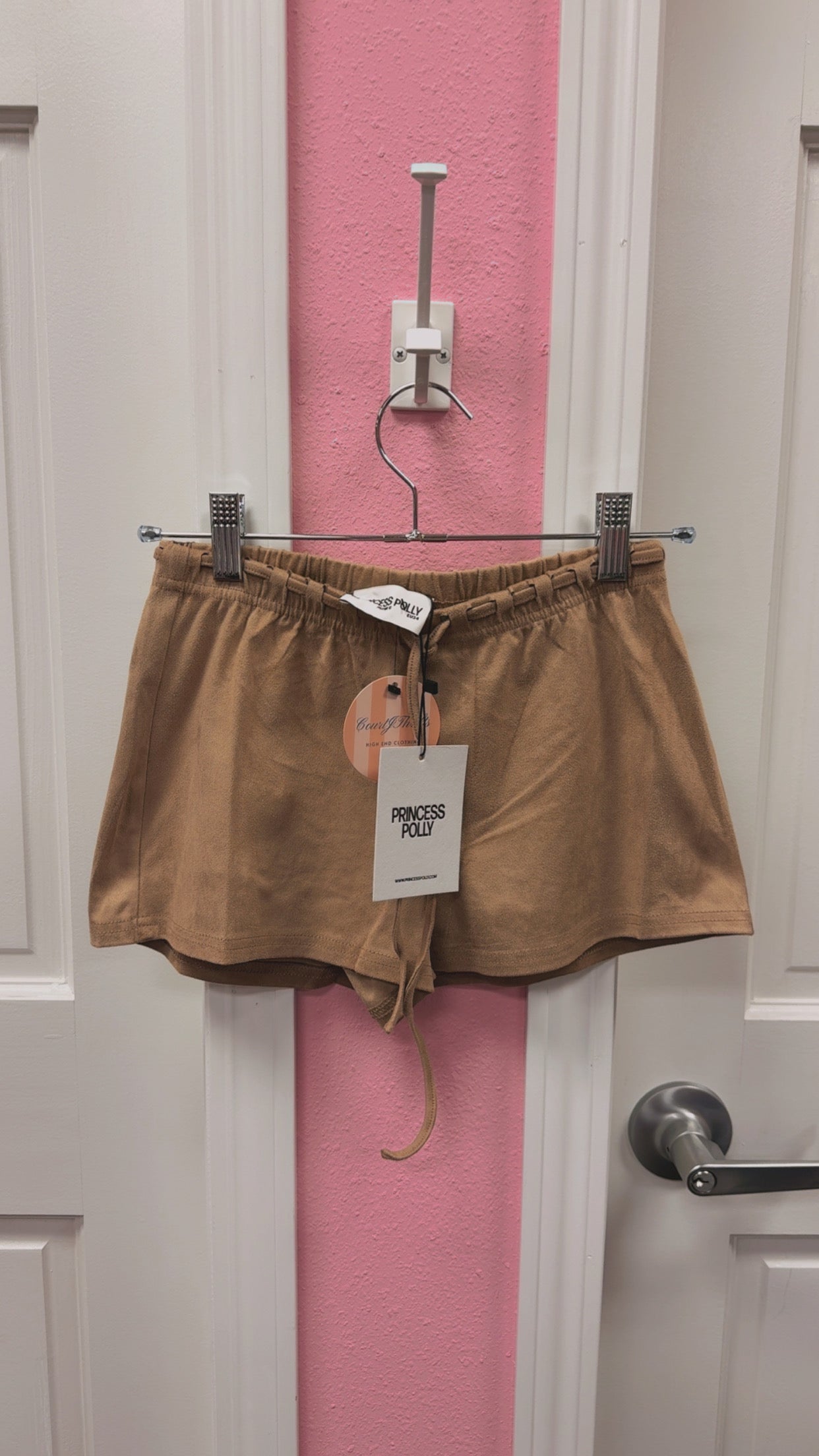 Princess Polly NWT Eternal Youth Faux Suede Short in Taupe Size US 2