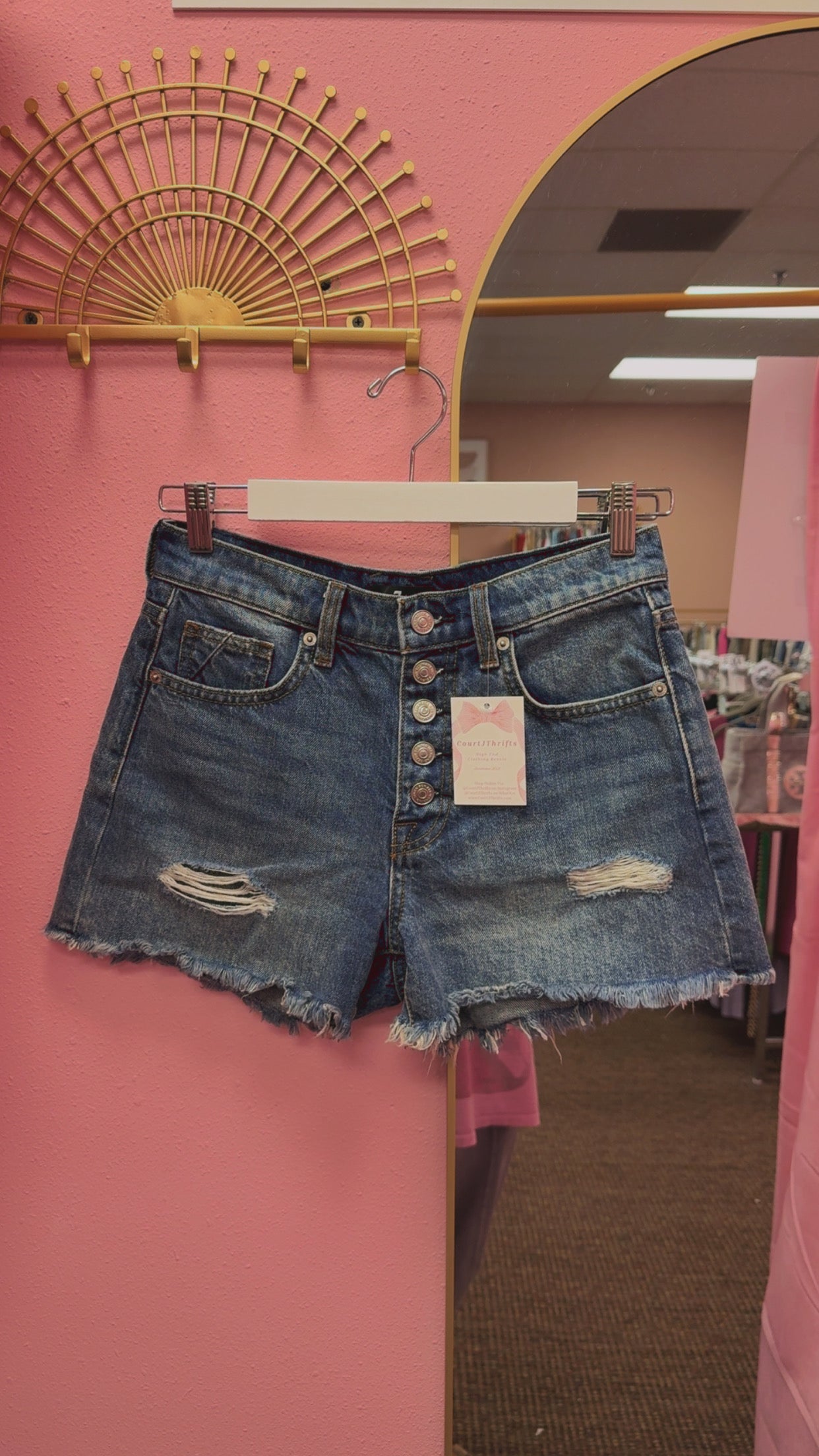 7 For All Man Kind Button Fly Shorts Size 25