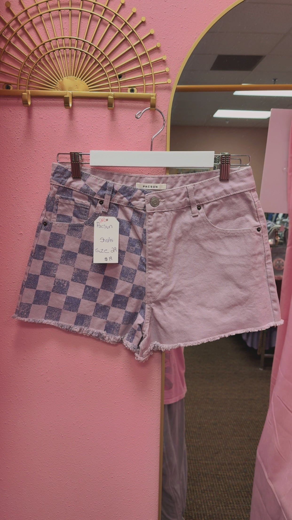 PacSun Purple Checkered Shorts Size 29